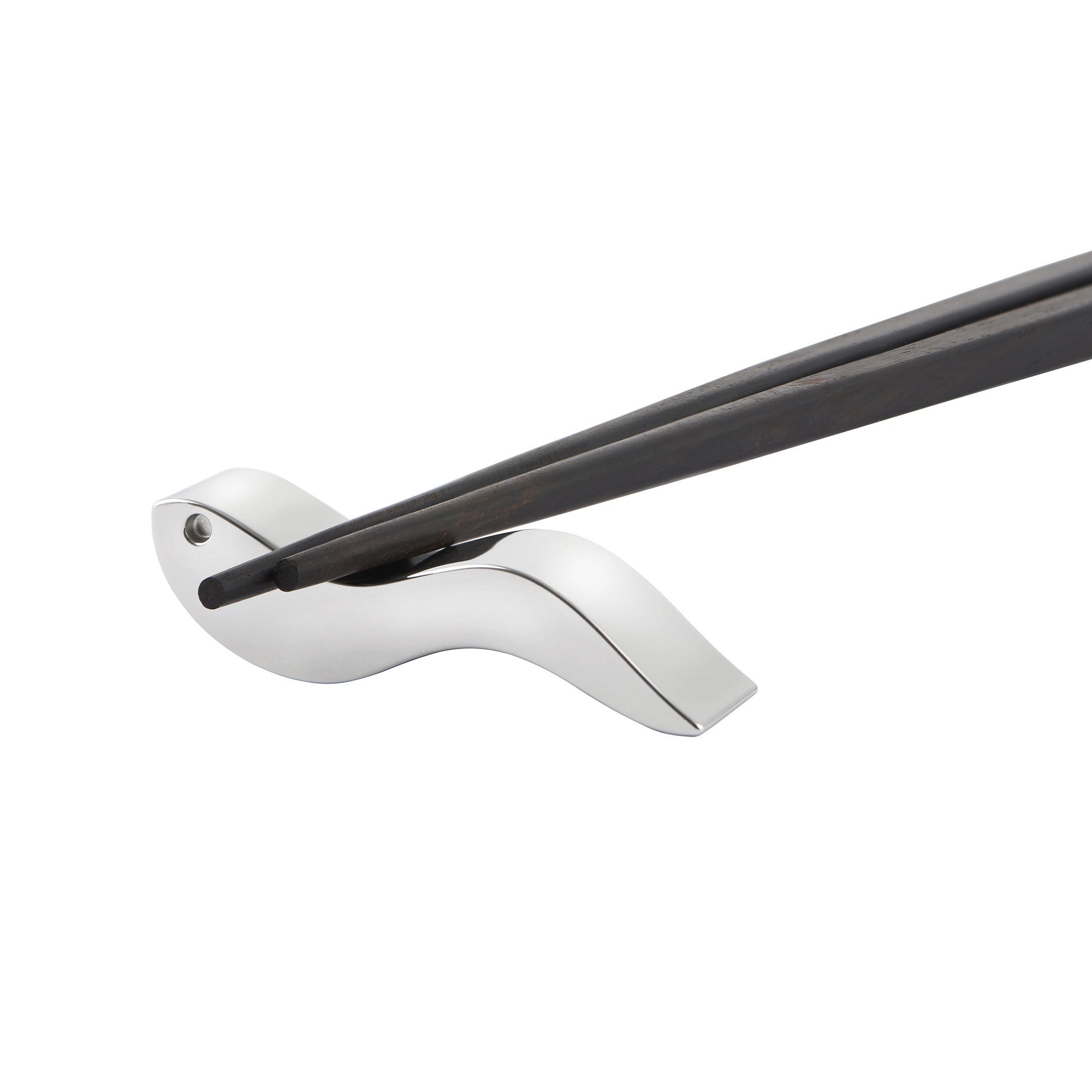 Oriëntale stokjes met standaard ALESSANDRO STIC van ebbenhout met stalen afwerking