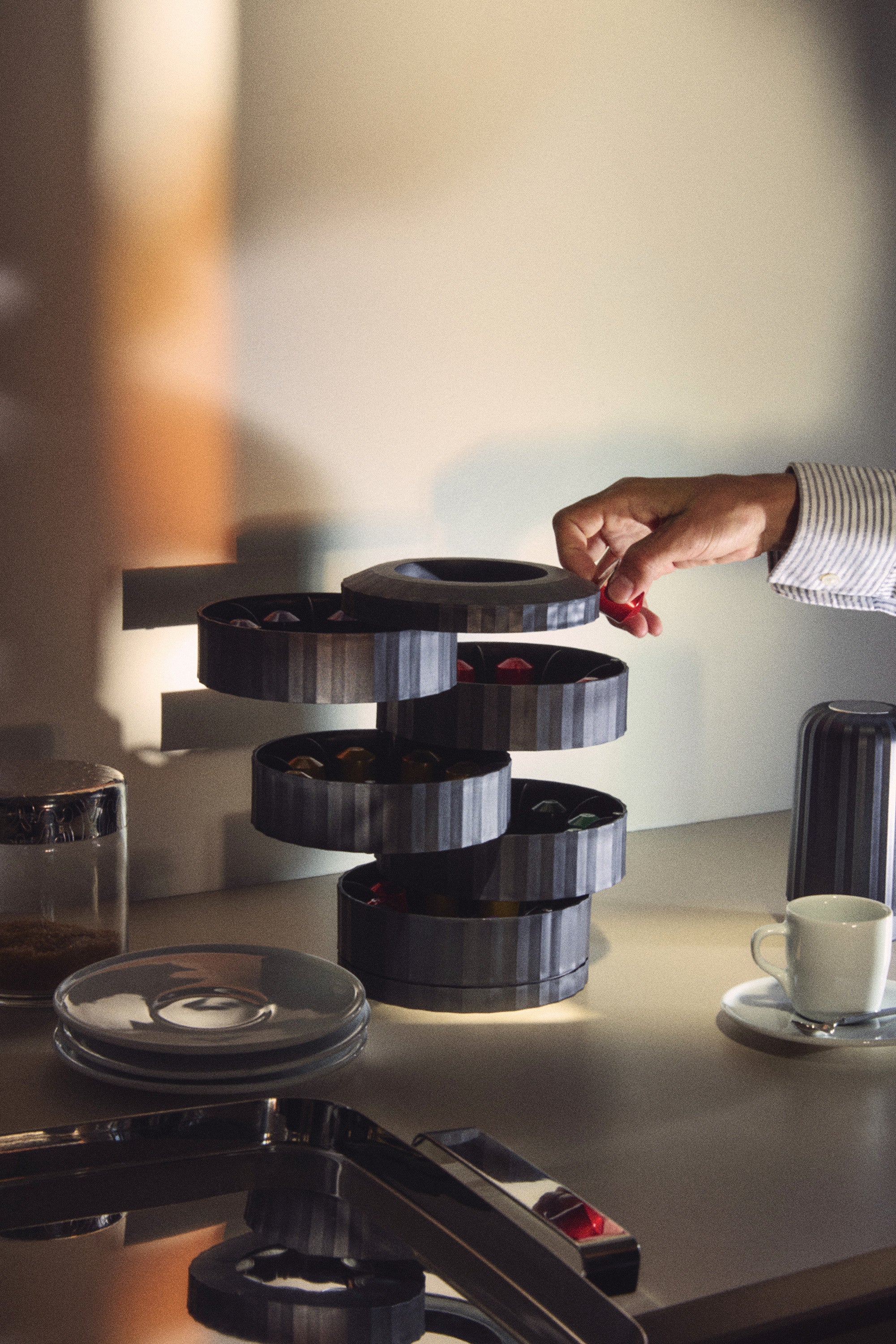 Koffiecapsulehouder PLISSÉ zwart