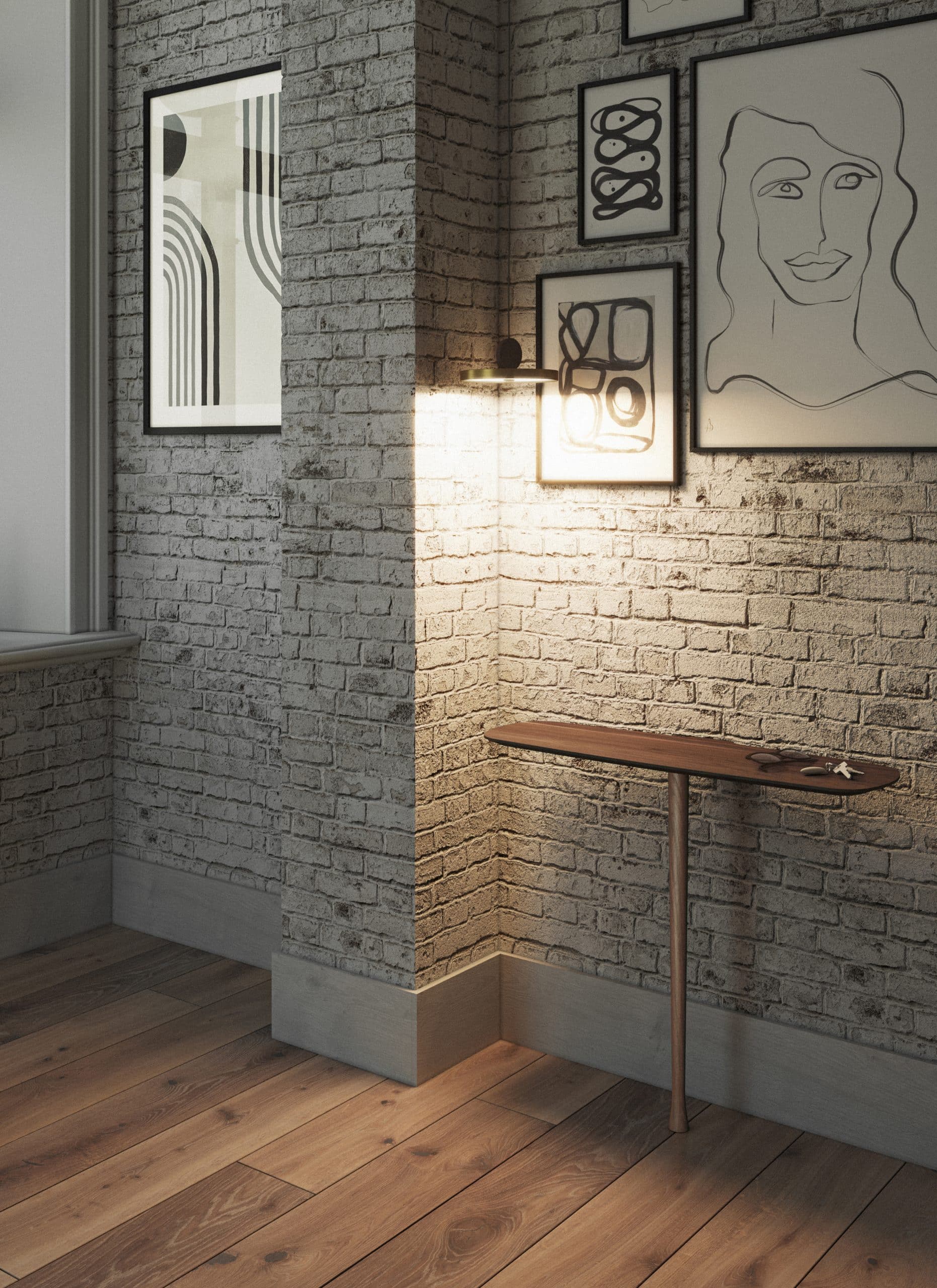 UNICA Wall Console - CONFIGURATION 02 Walnut Veneer