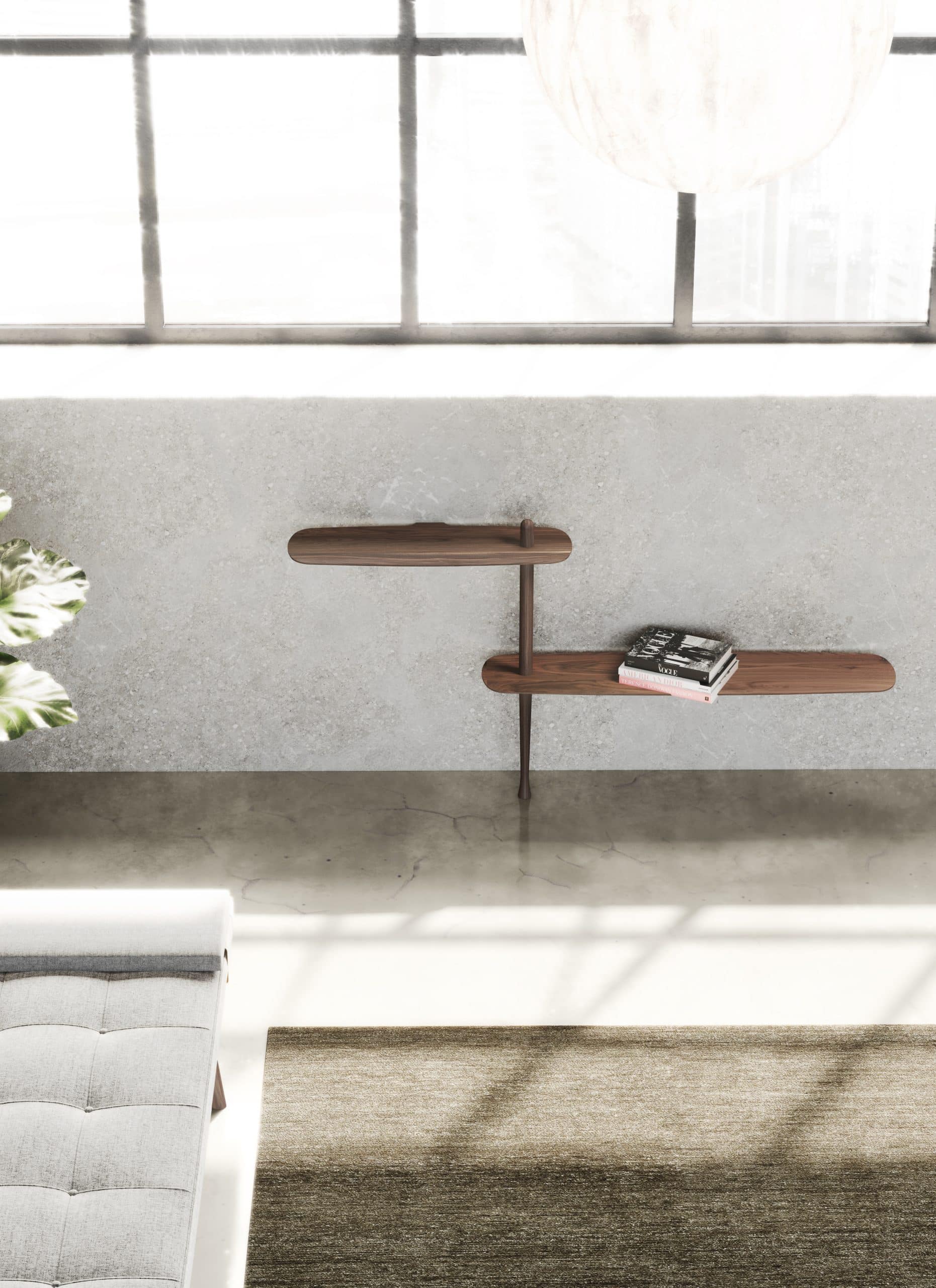 Wandconsole UNICA - CONFIGURATIE 03 zwart essenhout