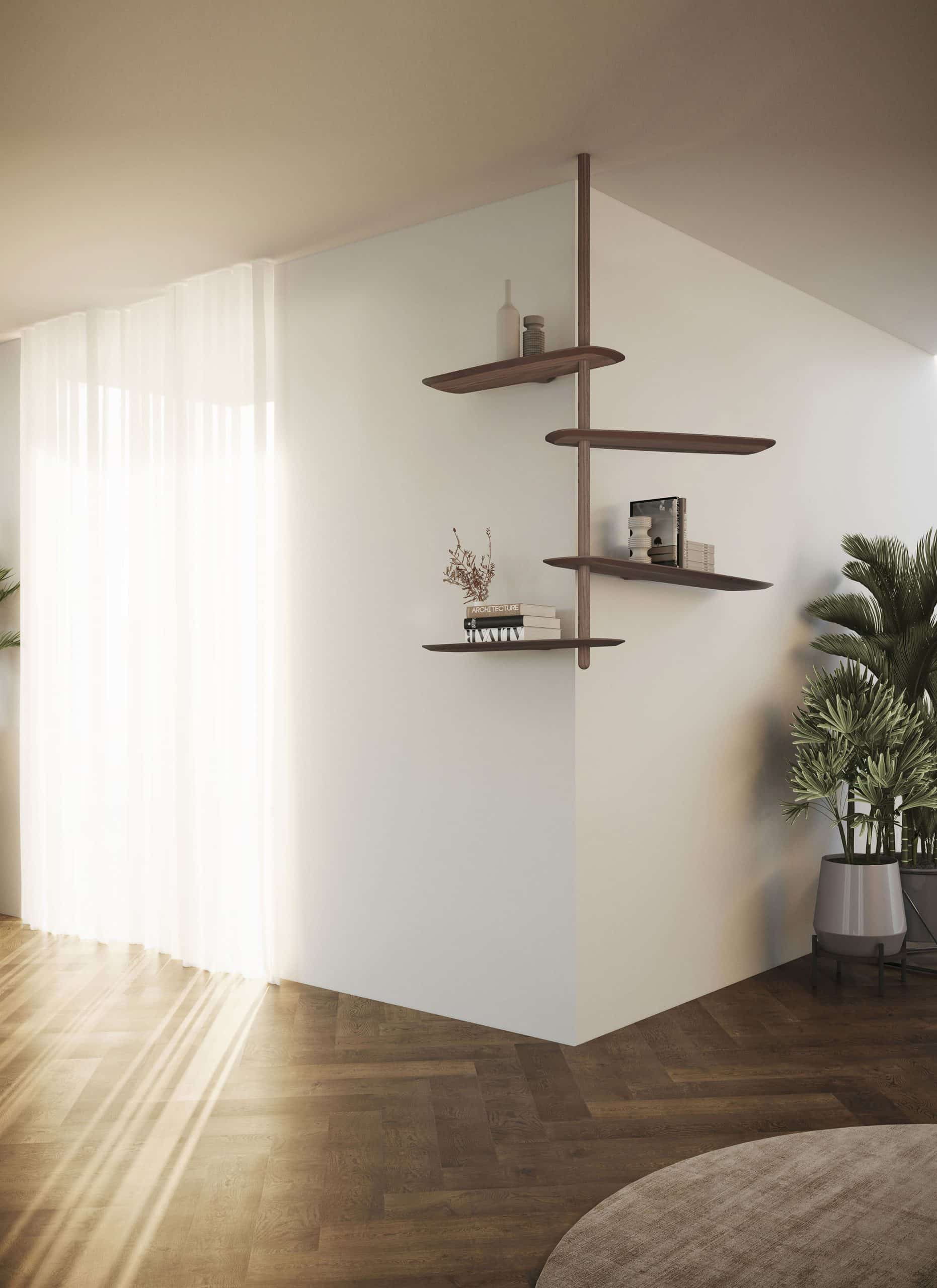 Wandrek UNICA - CONFIGURATIE 09 zwart essenhout