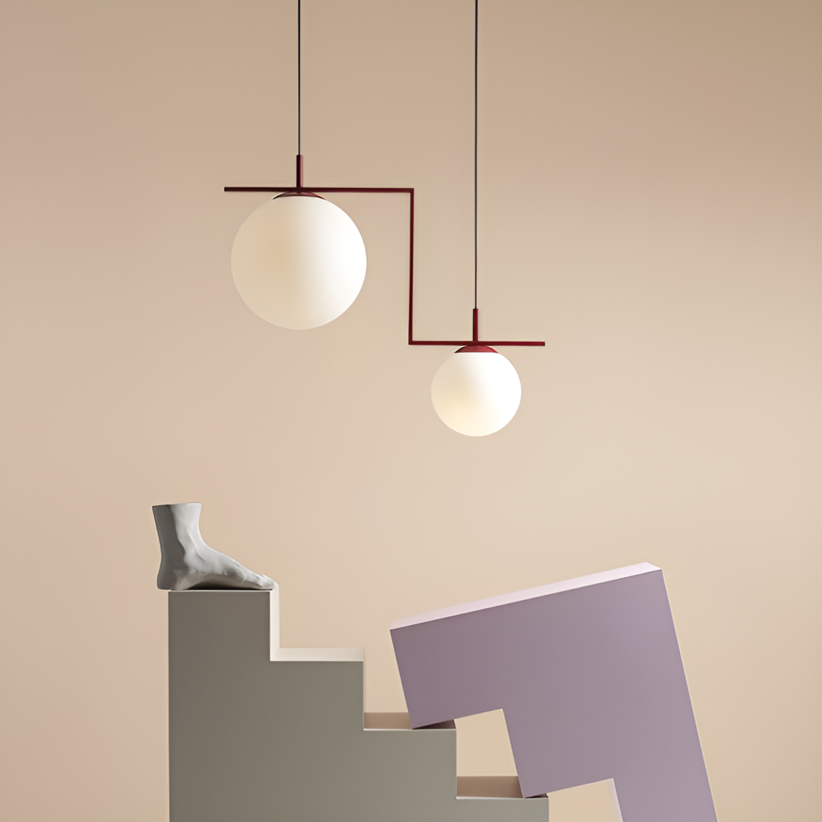 Hanglamp ZAC DUO bordeaux