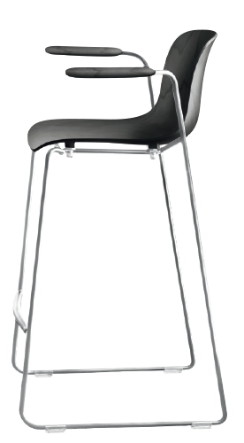 TROY Hocker aus schwarzem Buchenholz