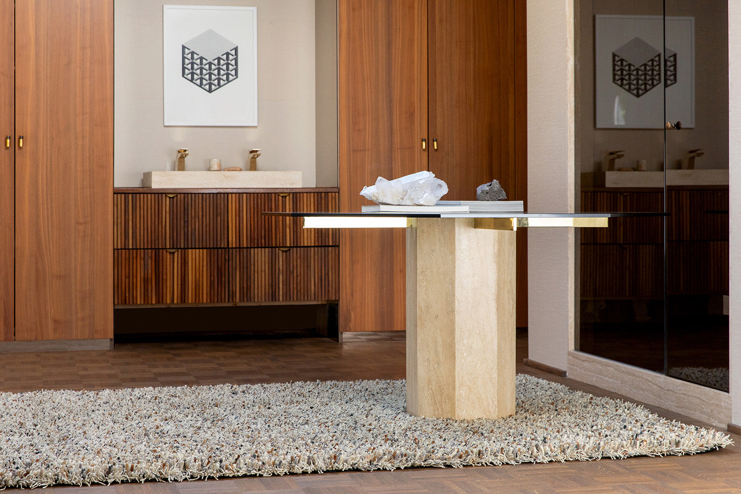 Teppich mit langem Flor SPRING beige-grau