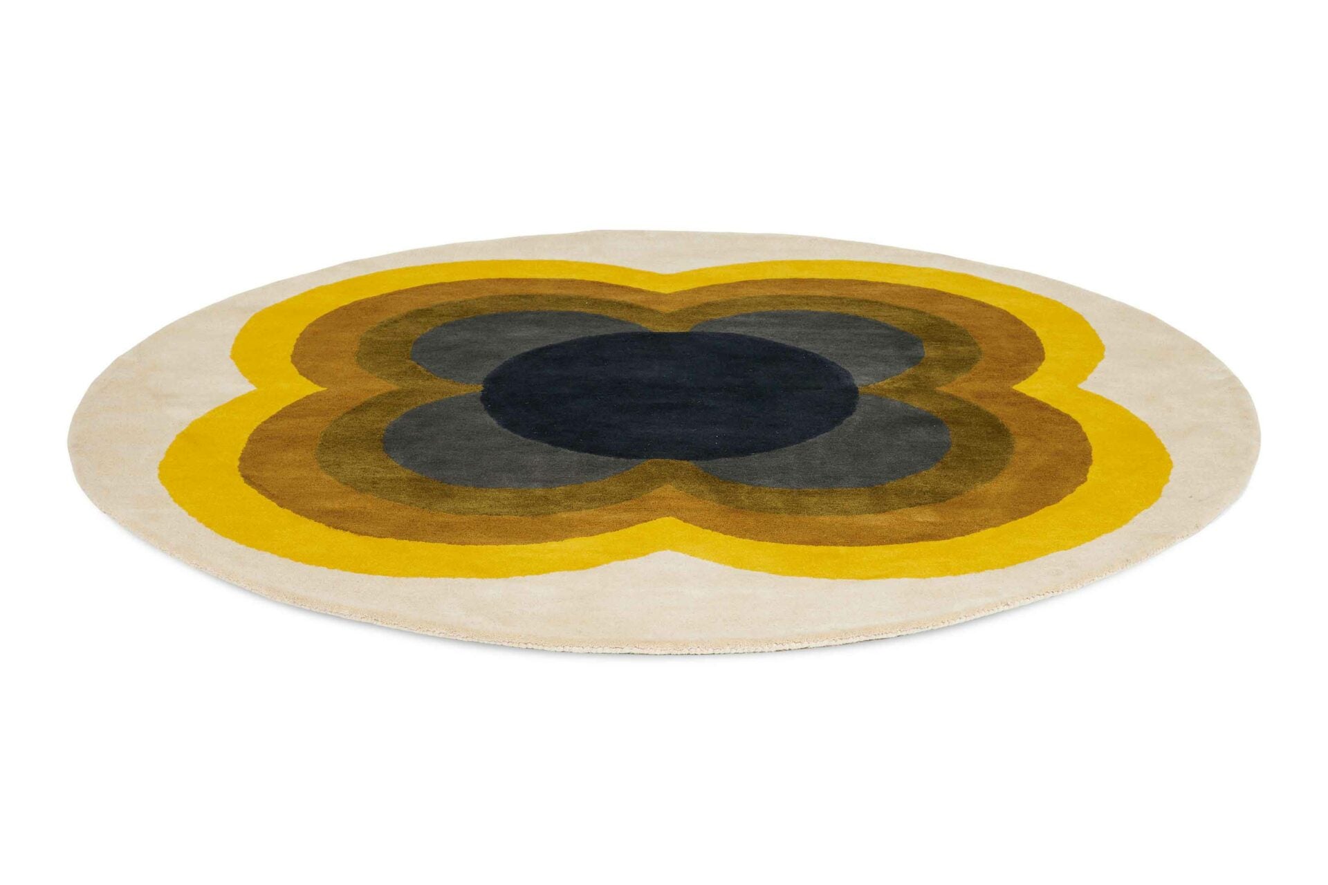 Round rug SUNFLOWER yellow