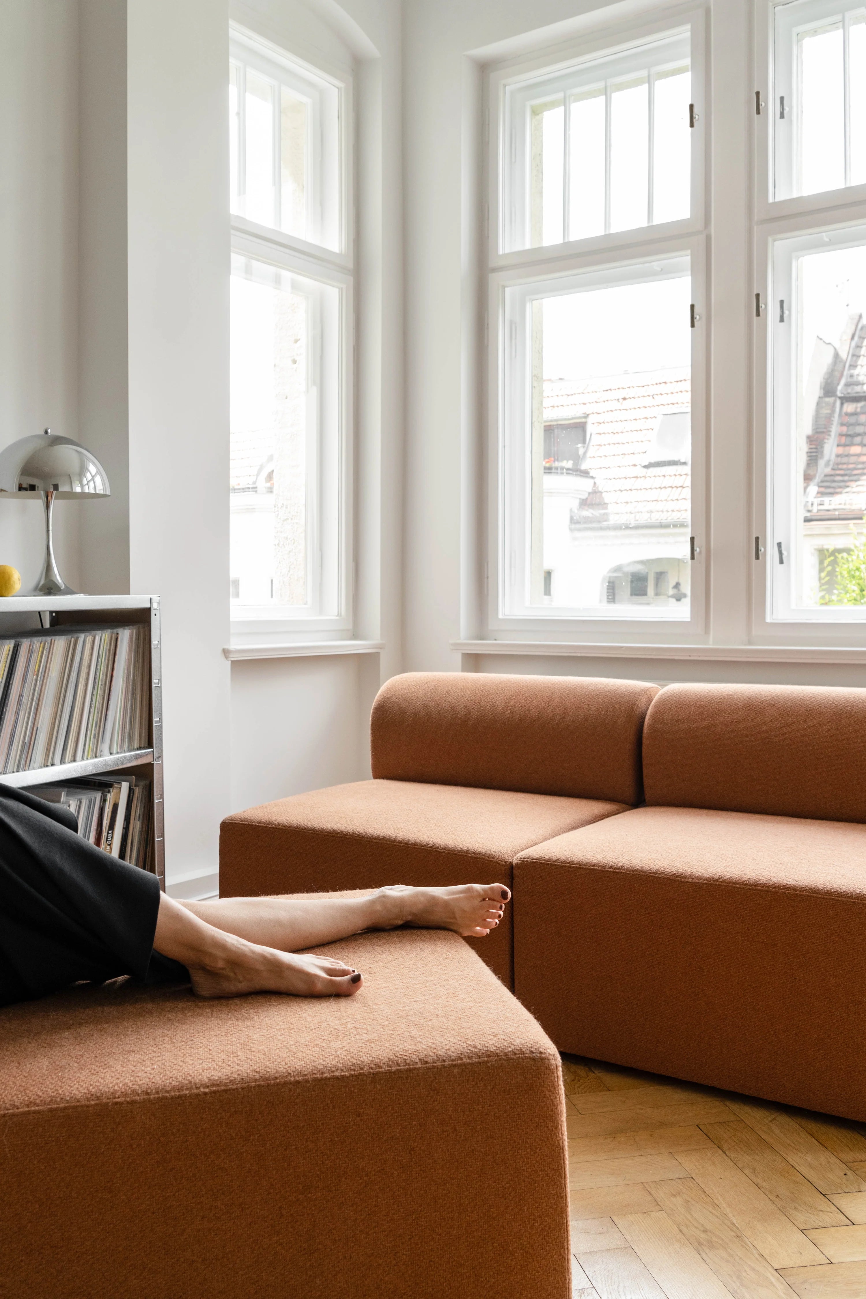 3-Seater Sofa TORI Black Bouclé