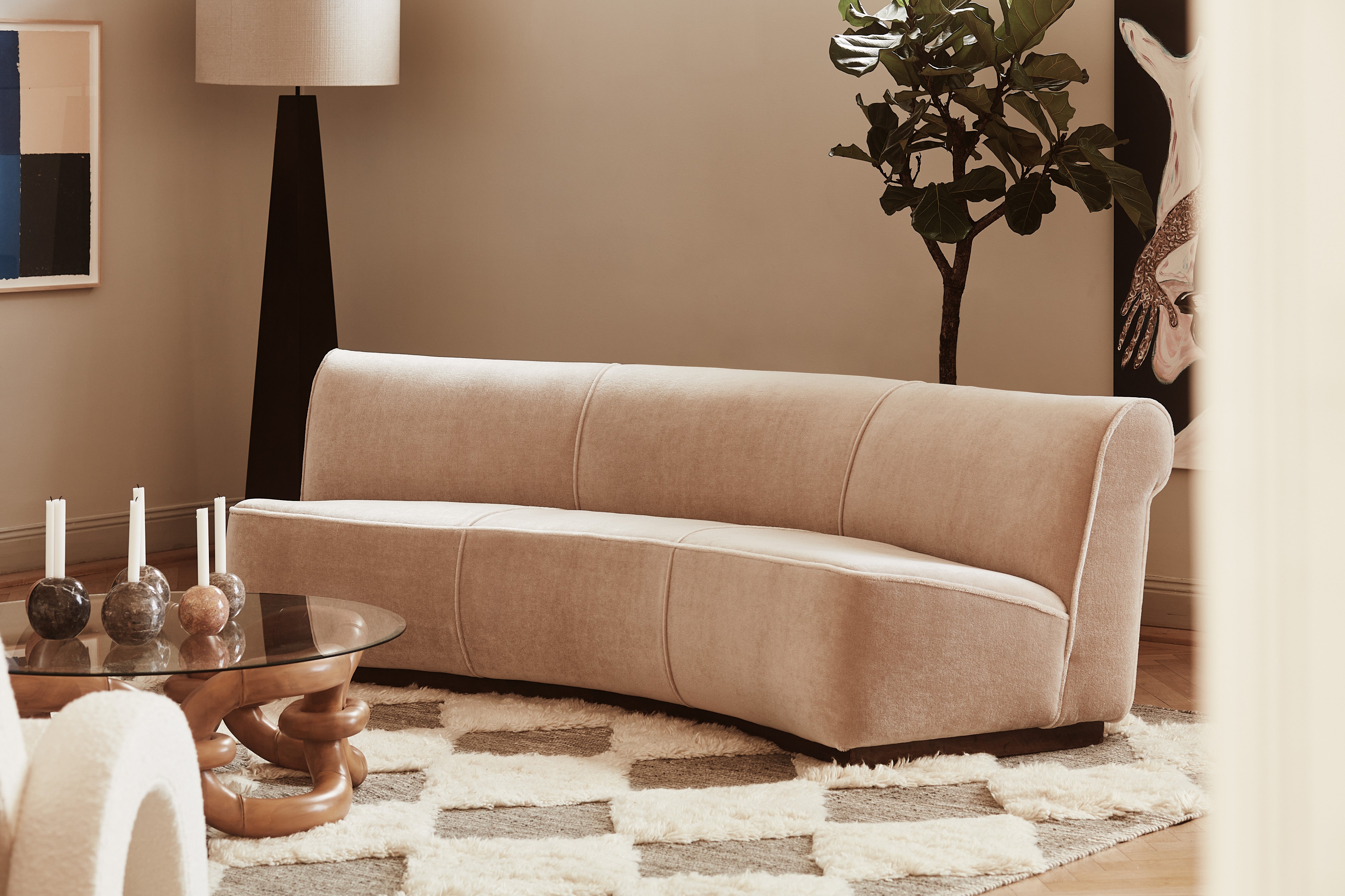 PYRAMID Ash Veneer Floor Lamp