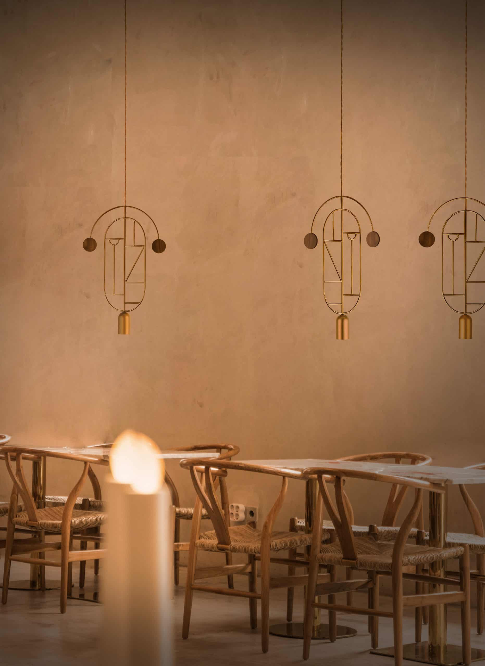 Hanglamp WOODEN DOTS WD06 grafiet met rood en roze