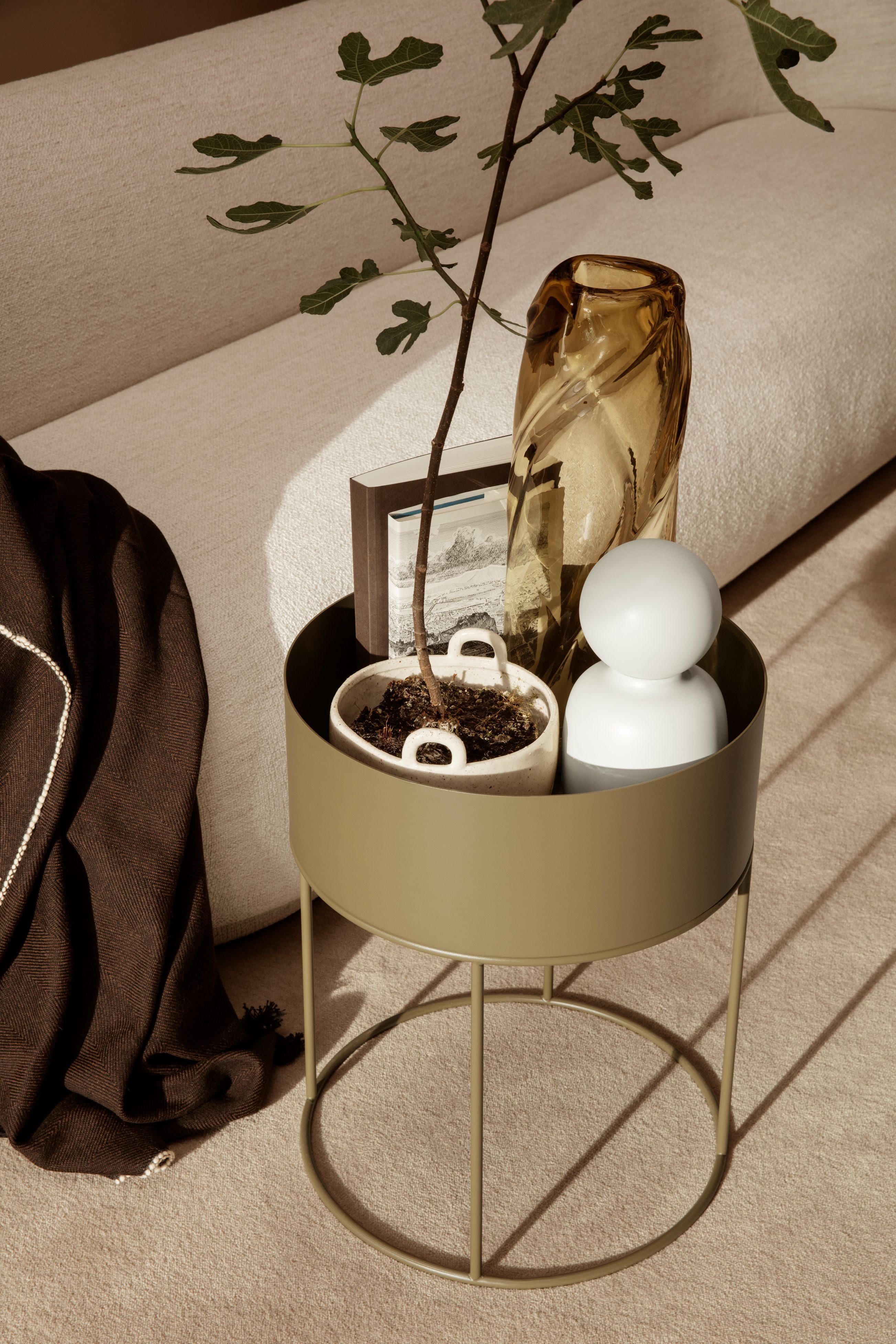 Ronde plantenbak PLANT BOX rond beige