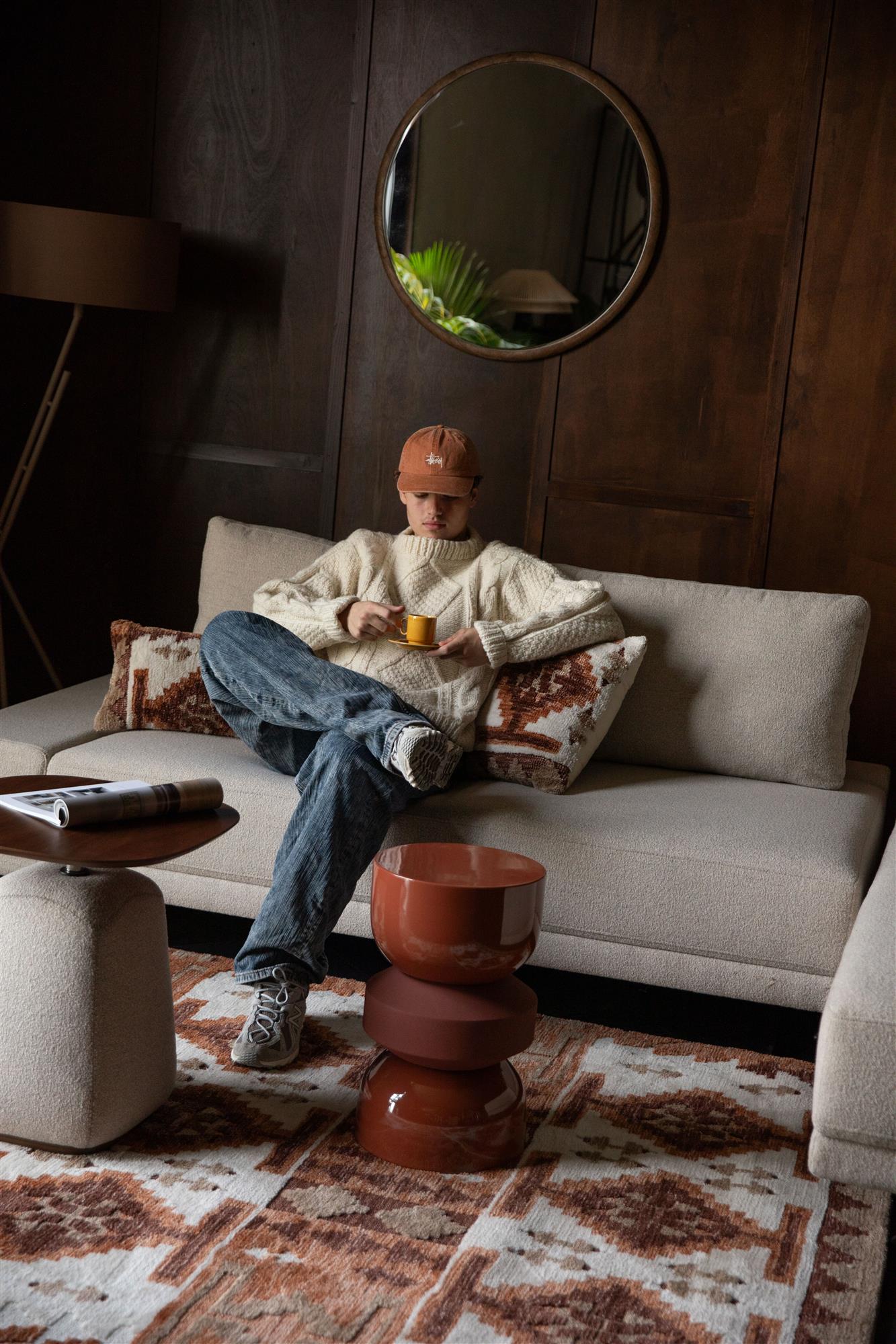 Vloerkleed MARON bruin met beige