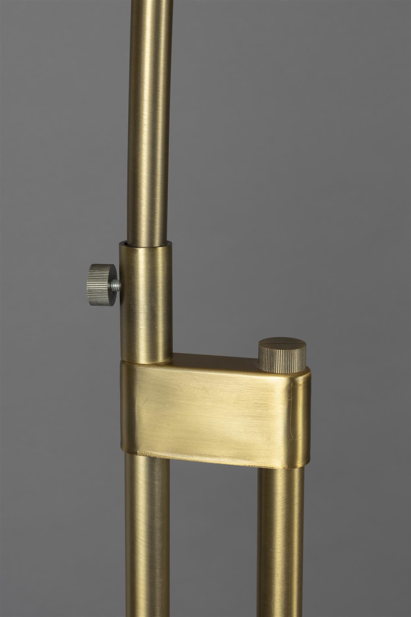 ARCHIE beige arc floor lamp with black marble