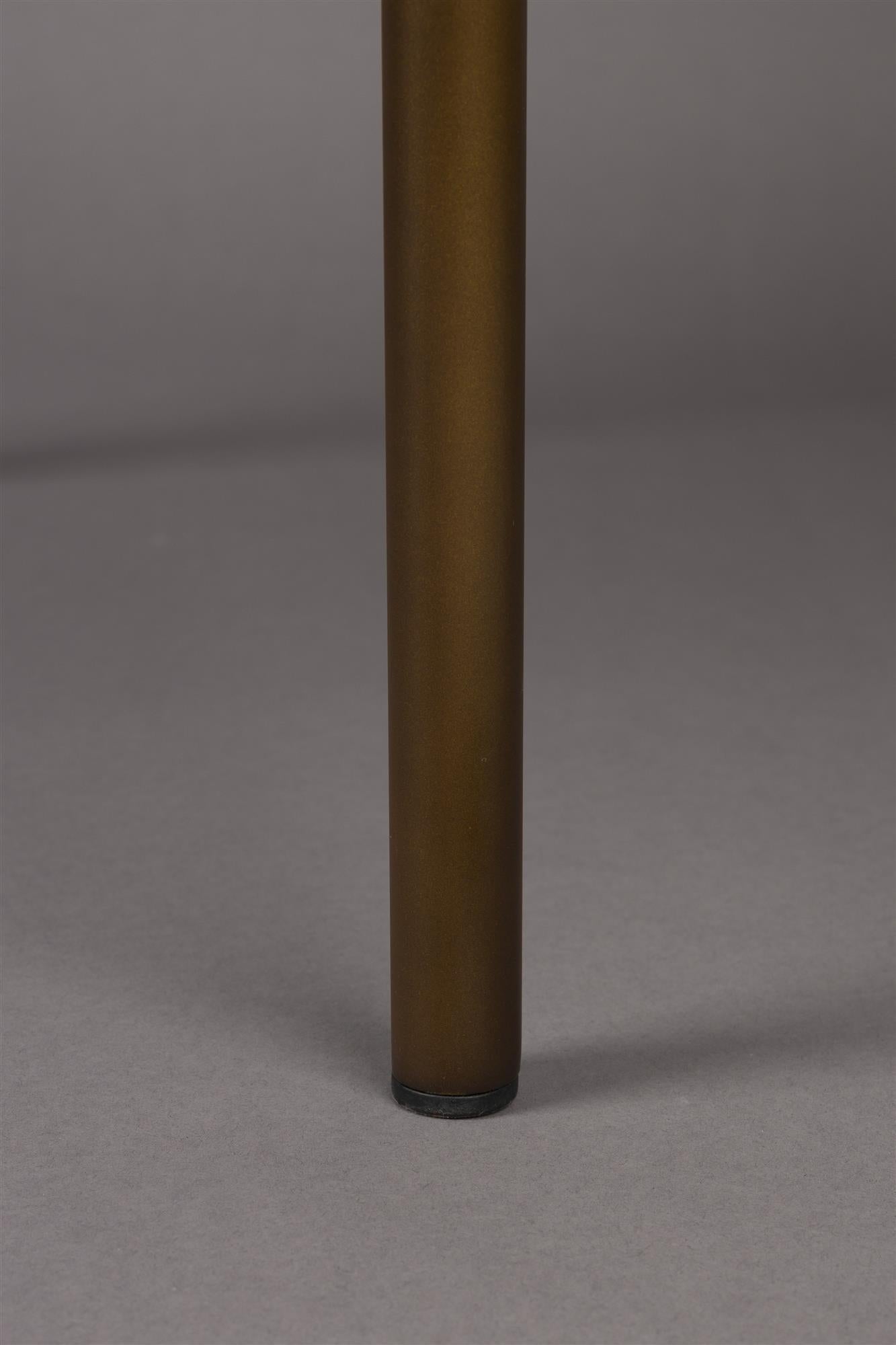 Naida Beige Stuhl mit einer braunen Basis