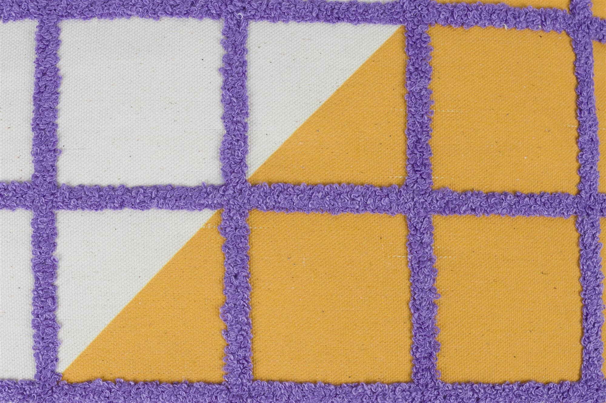 SOTA kussen oranje met paarse ruit