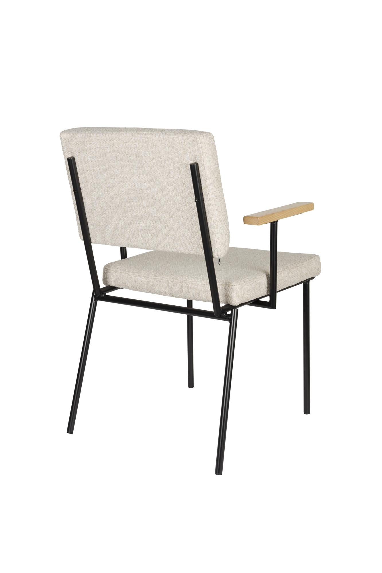 FELLOW fauteuil met armleuningen beige met zwarte basis