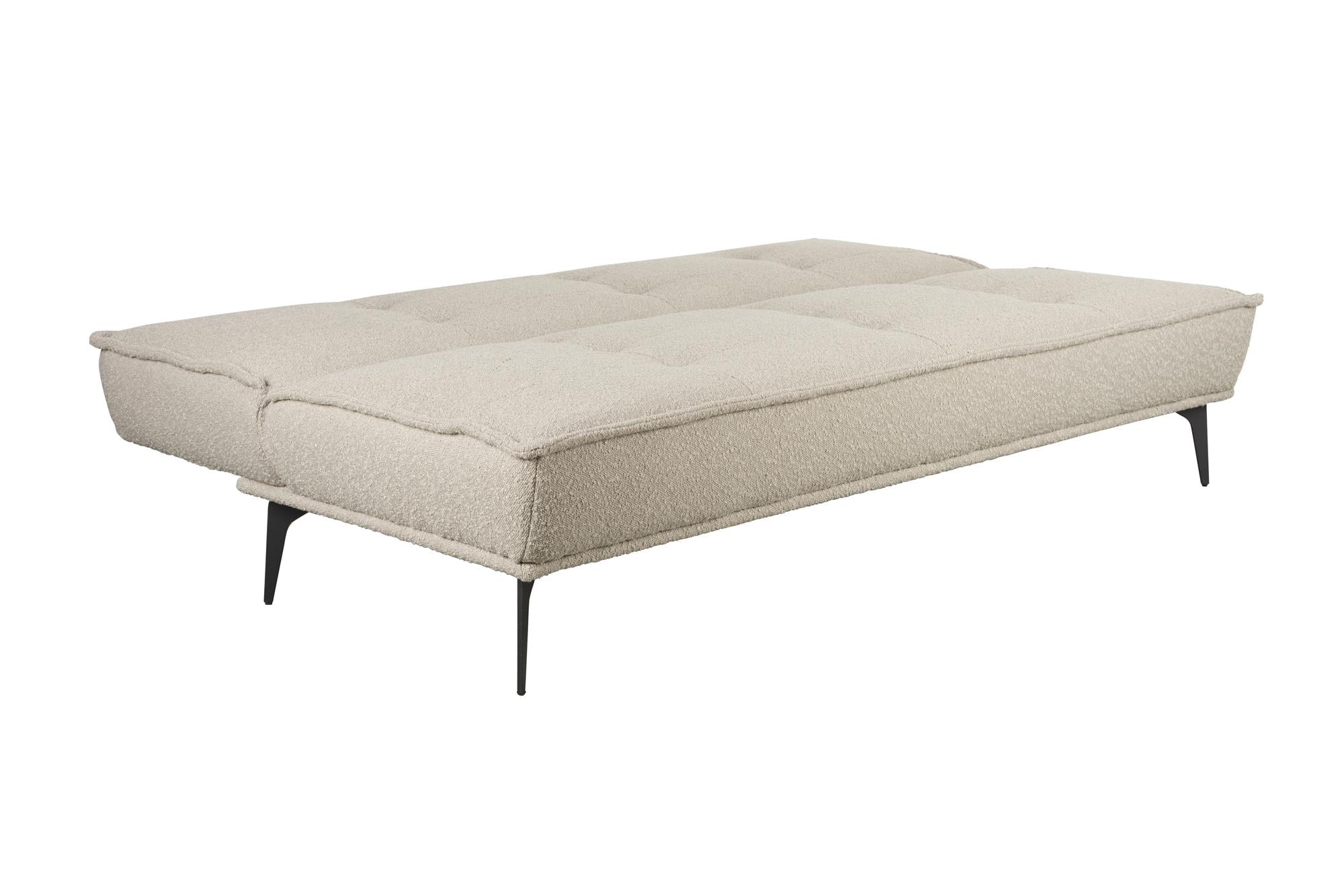 Sofa met slaapfunctie CIELKE beige met zwarte basis