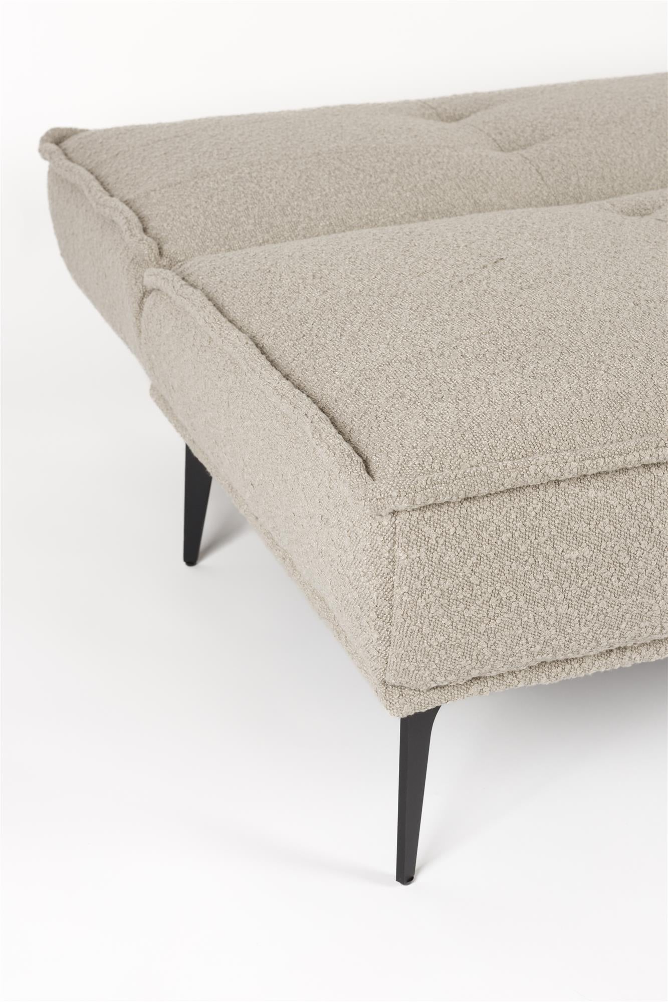 Sofa met slaapfunctie CIELKE beige met zwarte basis