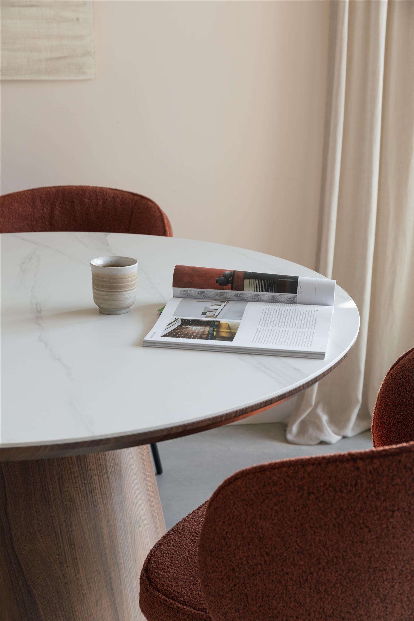 Houten ALMIRA tafel met marmerimitatie