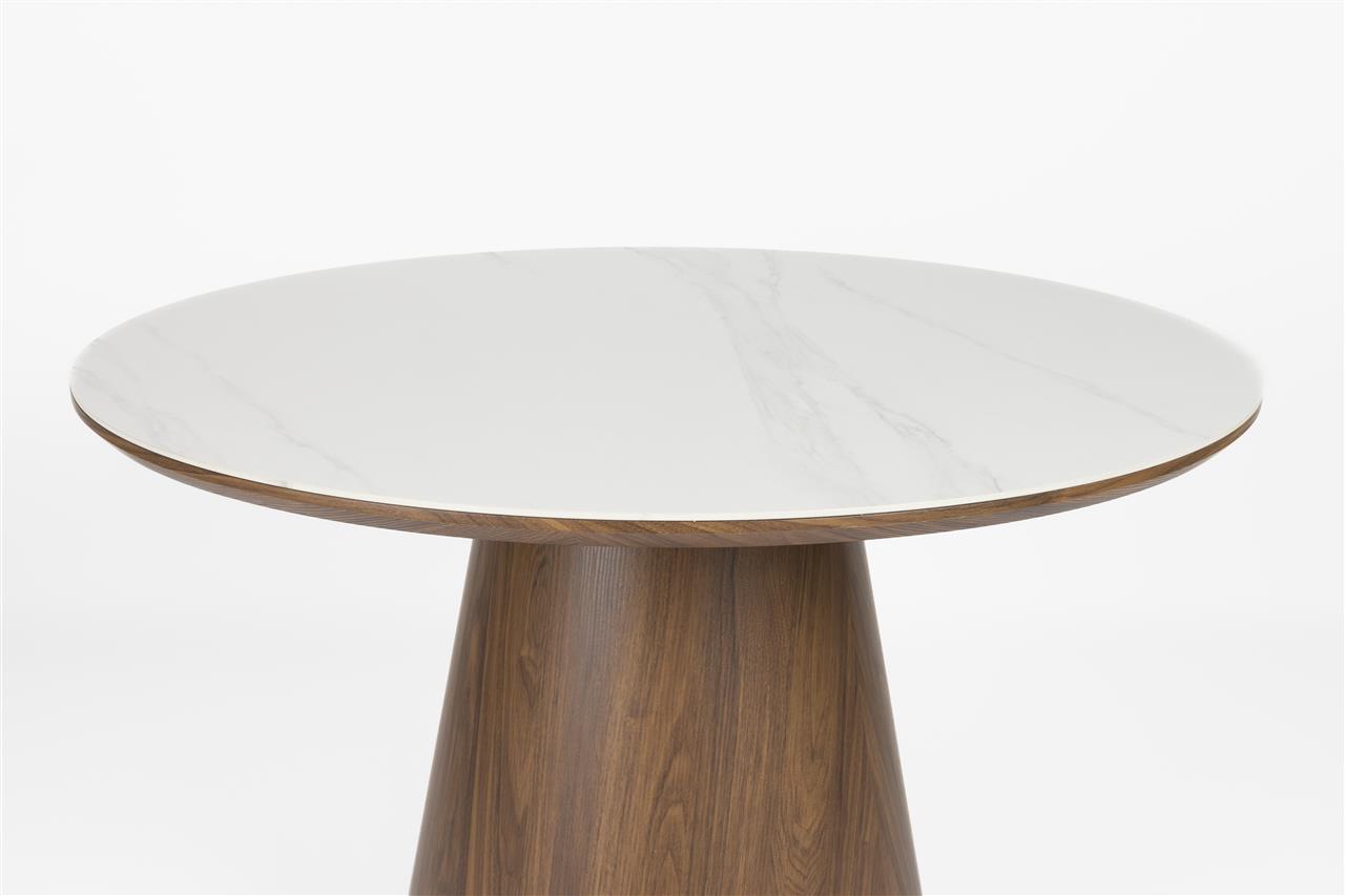 ALMIRA round table walnut veneer