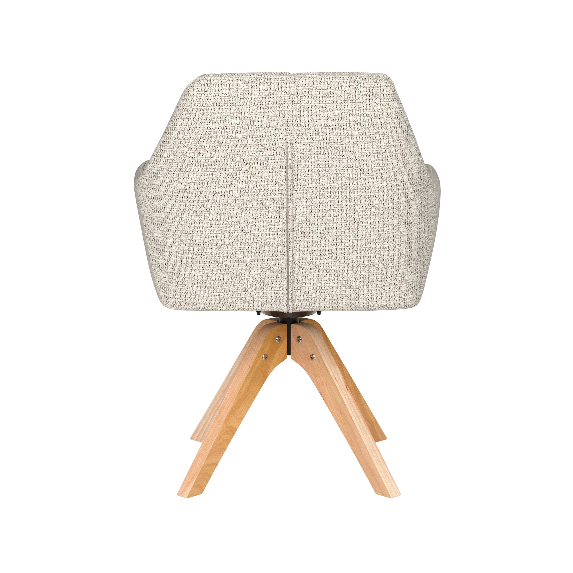 PETE swivel chair white mélange with wooden base