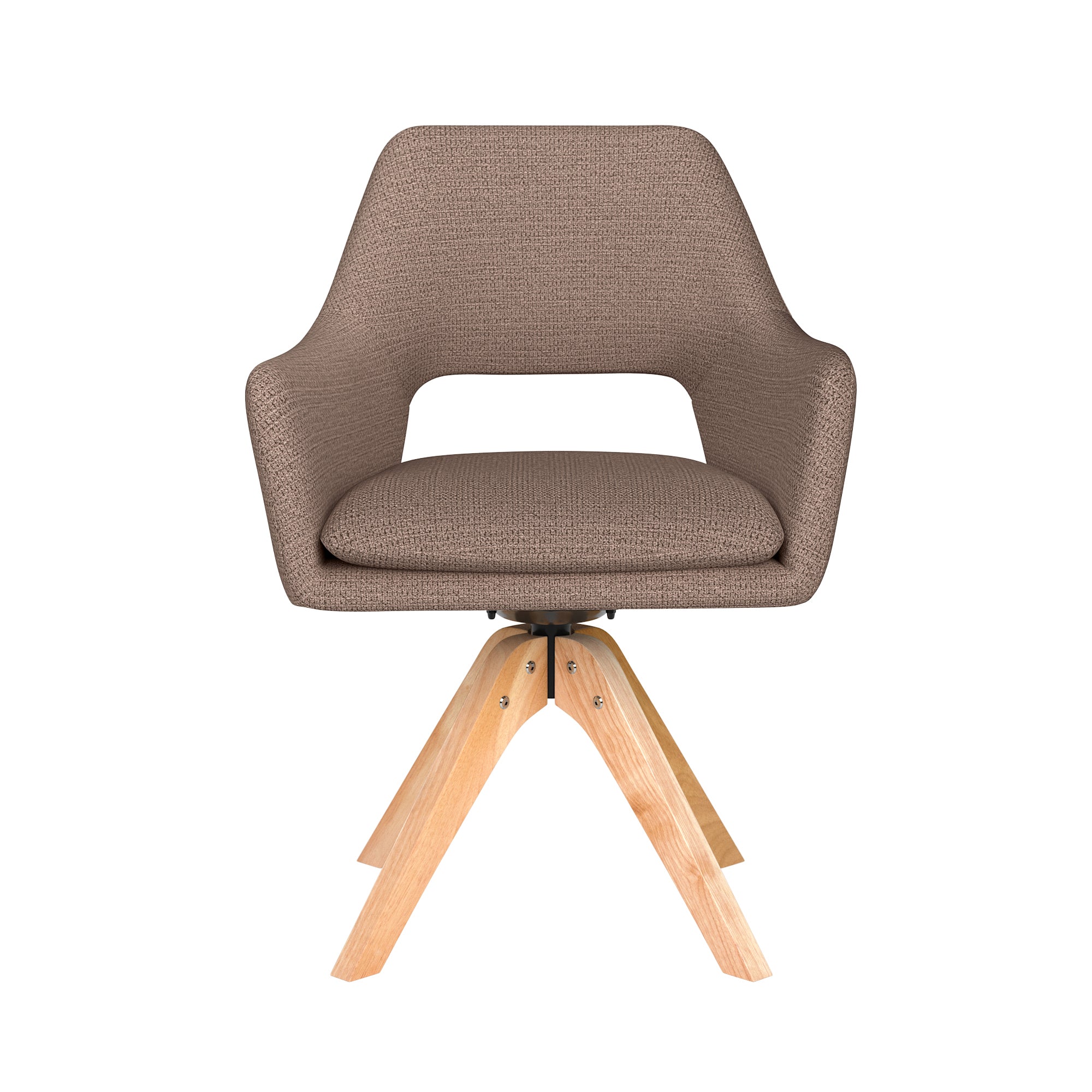 Draaistoel MOS taupe met houten basis