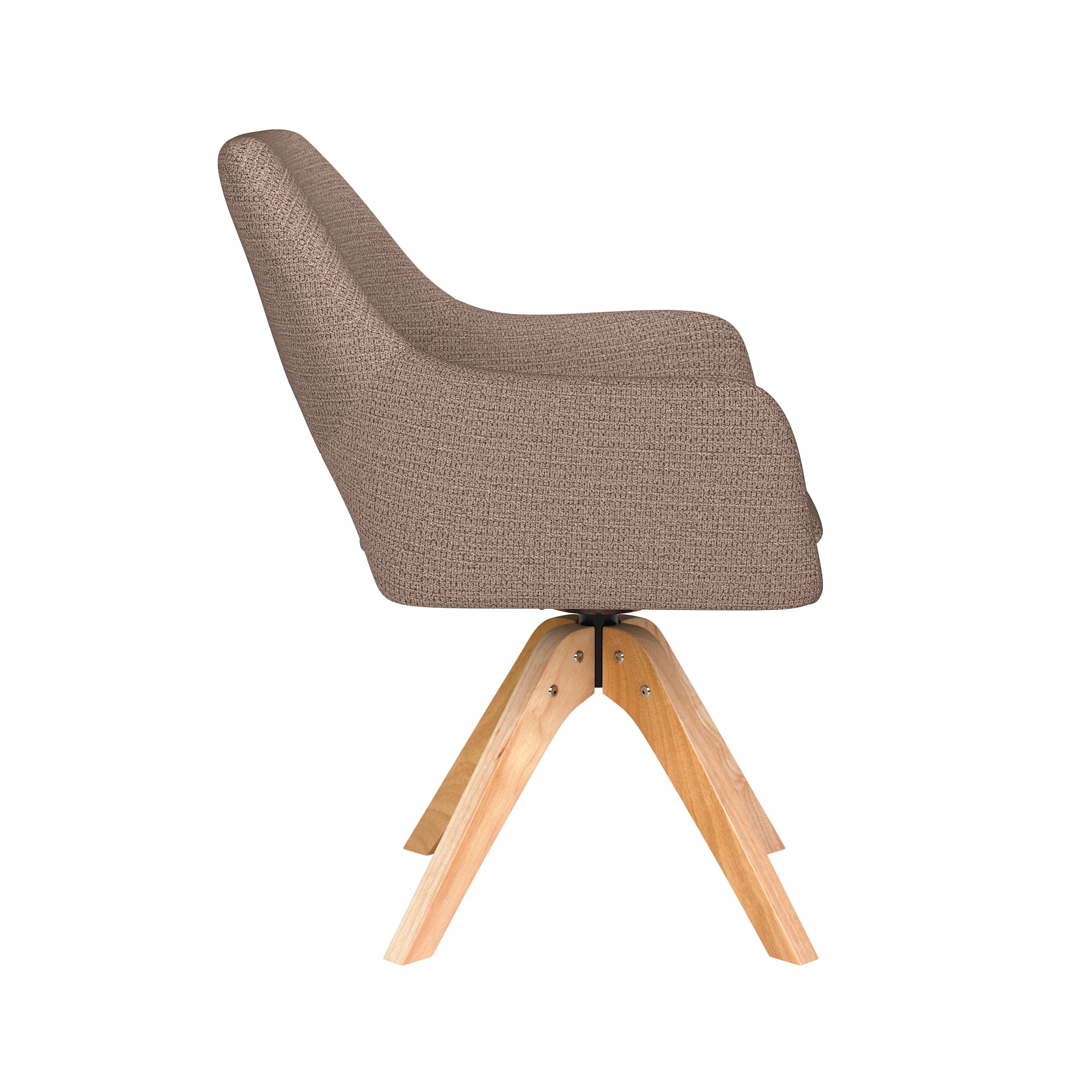 Draaistoel MOS taupe met houten basis