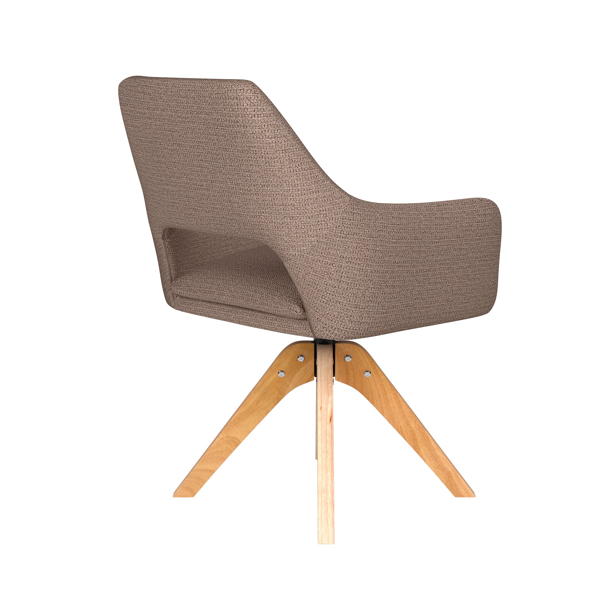 Draaistoel MOS taupe met houten basis