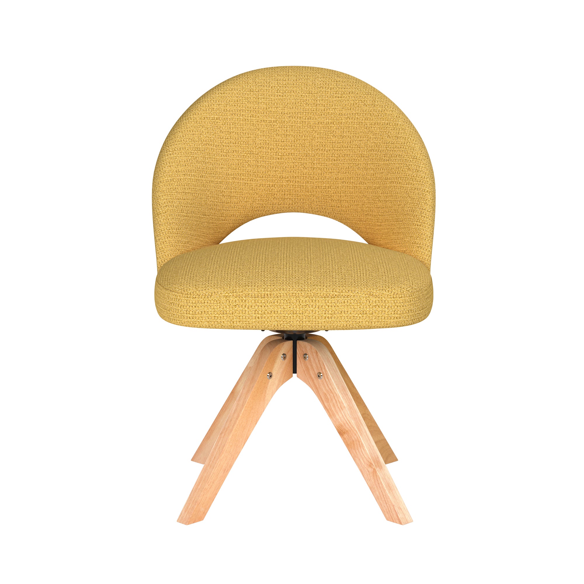 Drehstuhl MICK gelb mit Holzfuß