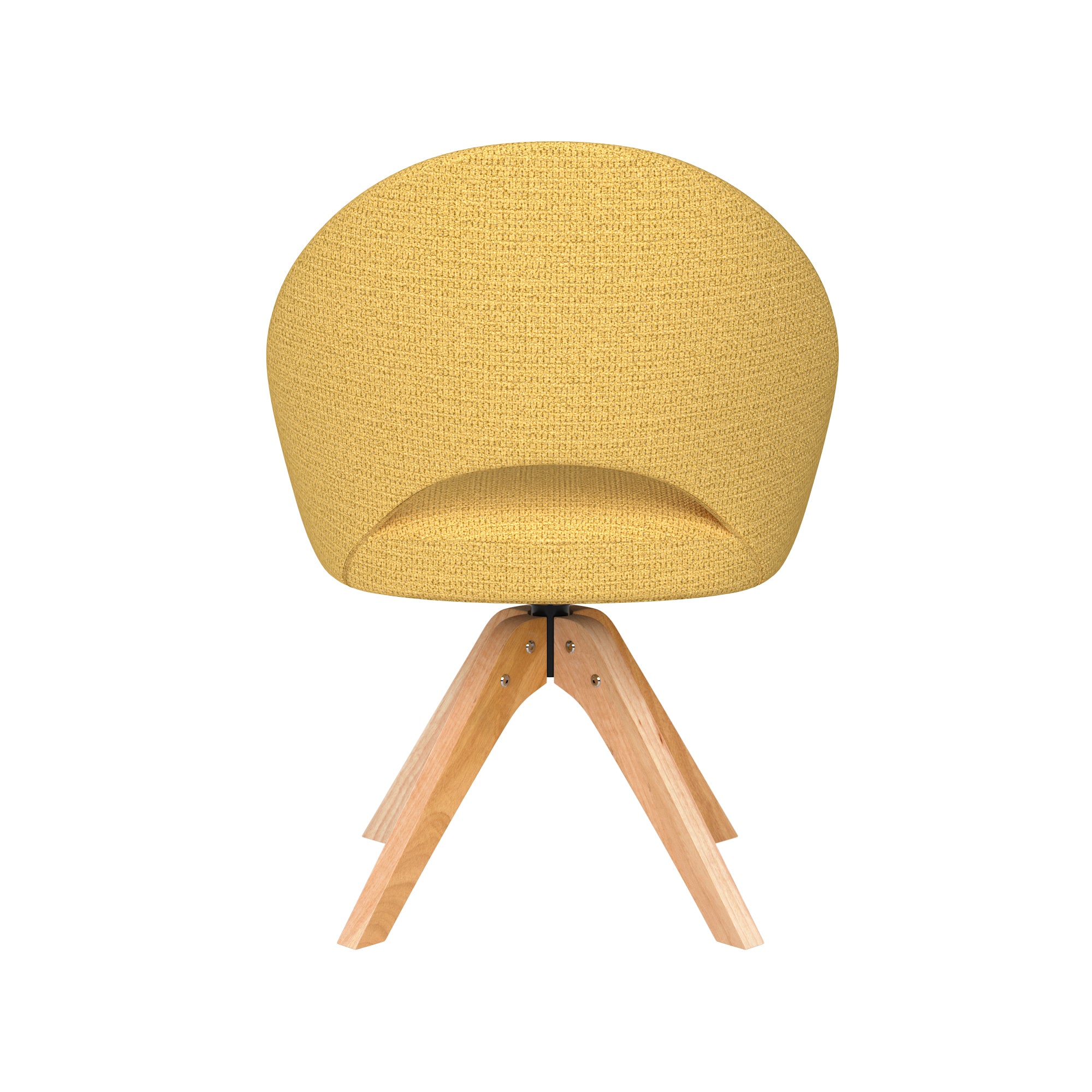 Drehstuhl MICK gelb mit Holzfuß