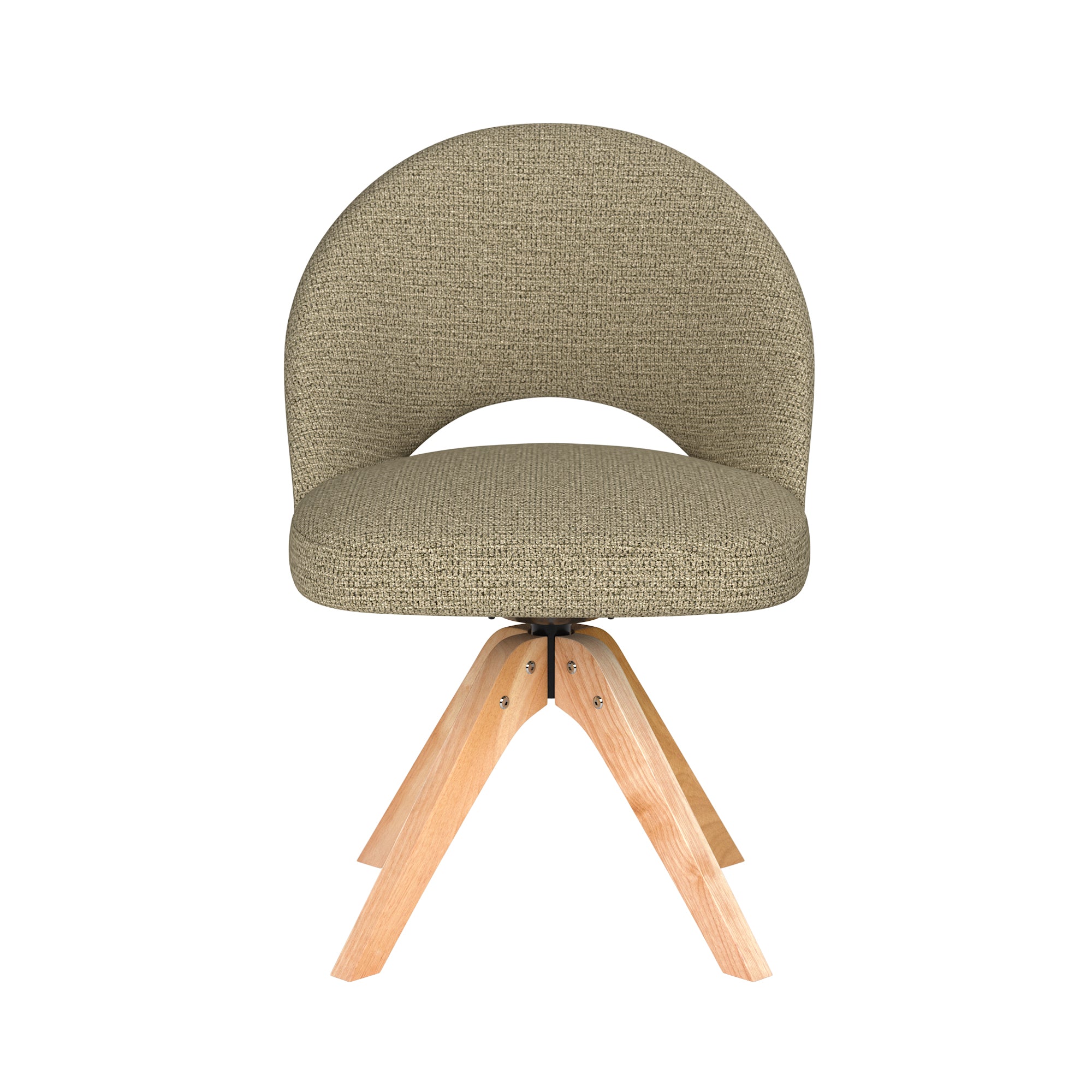 Draaistoel MICK groen met houten basis