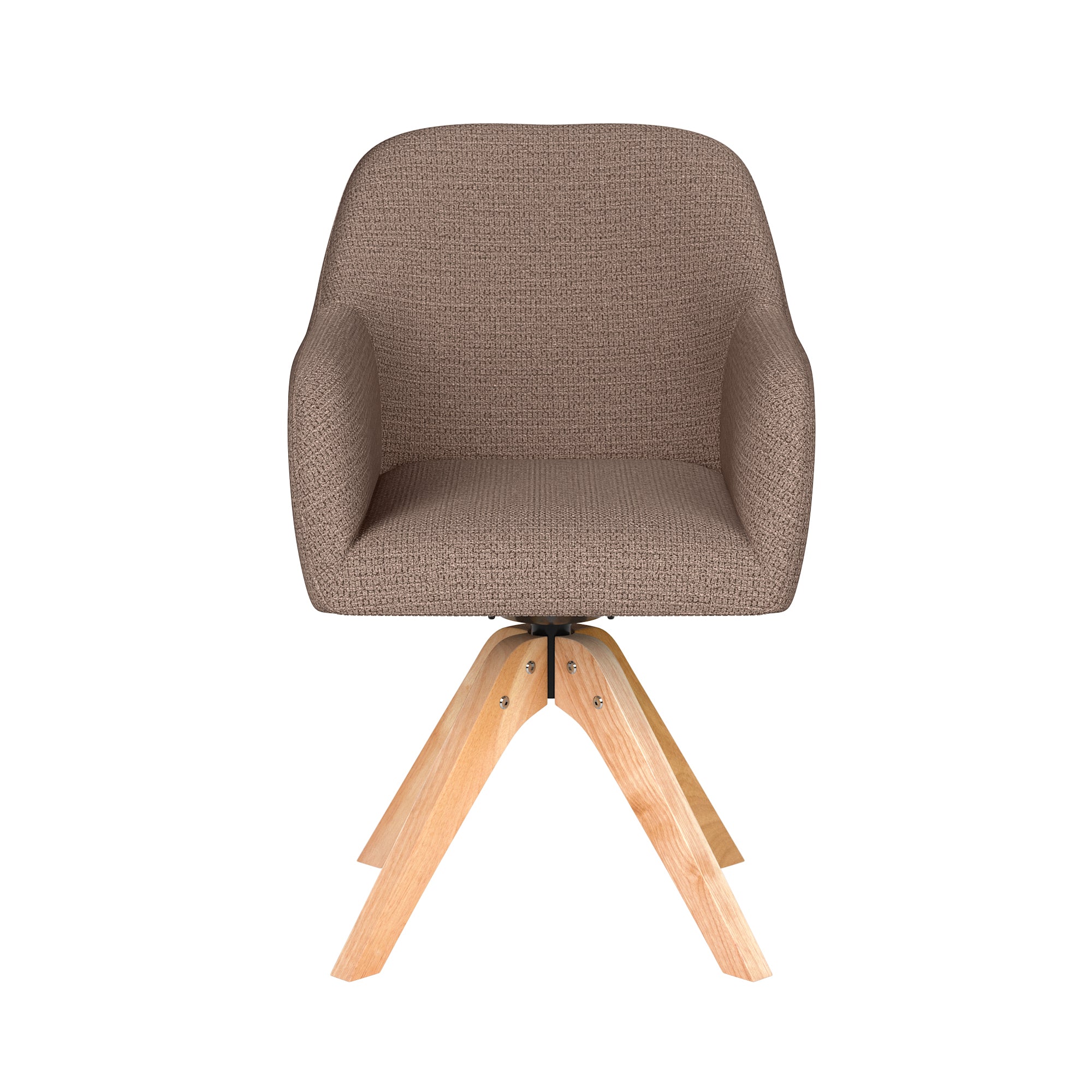 OTIS taupe swivel chair with wooden base