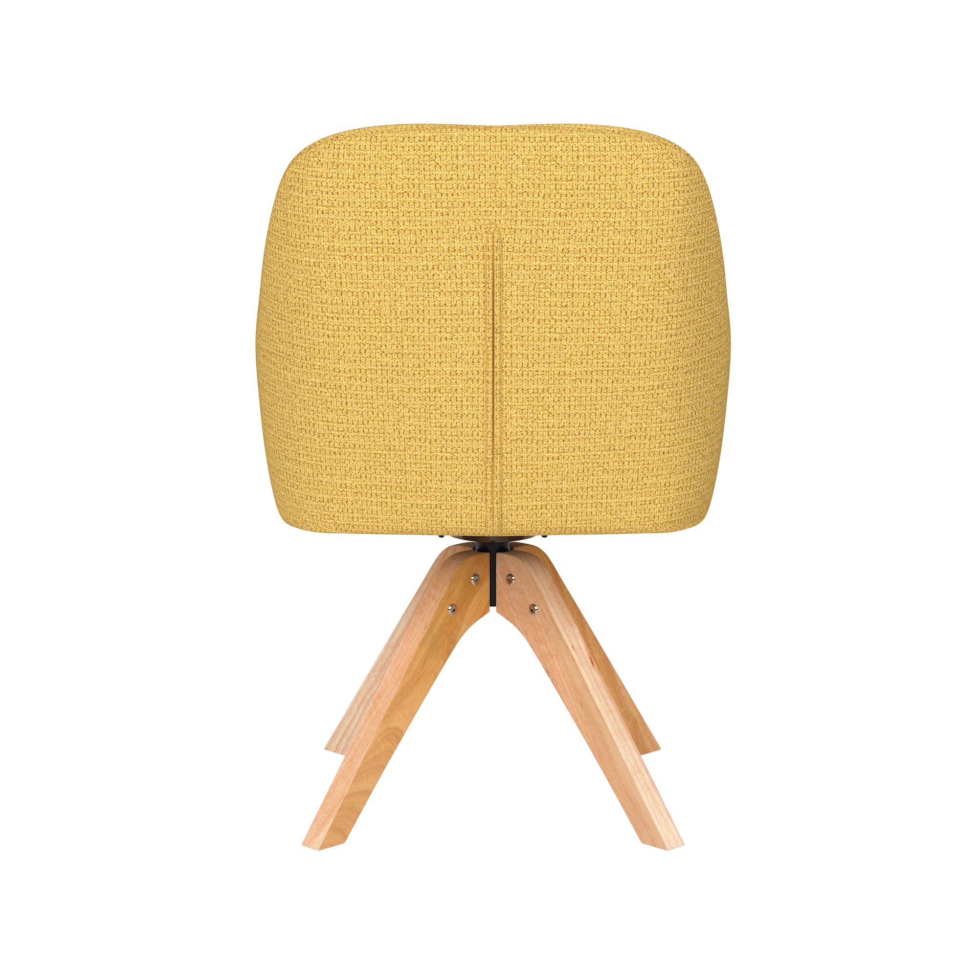 OTIS yellow swivel chair with wooden base