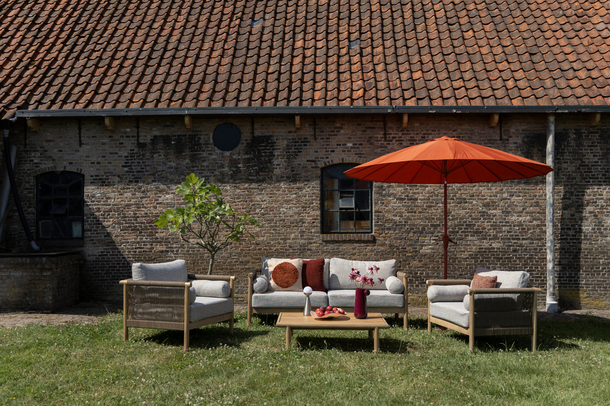 Grijze OASIS tuinstoel met acaciahout