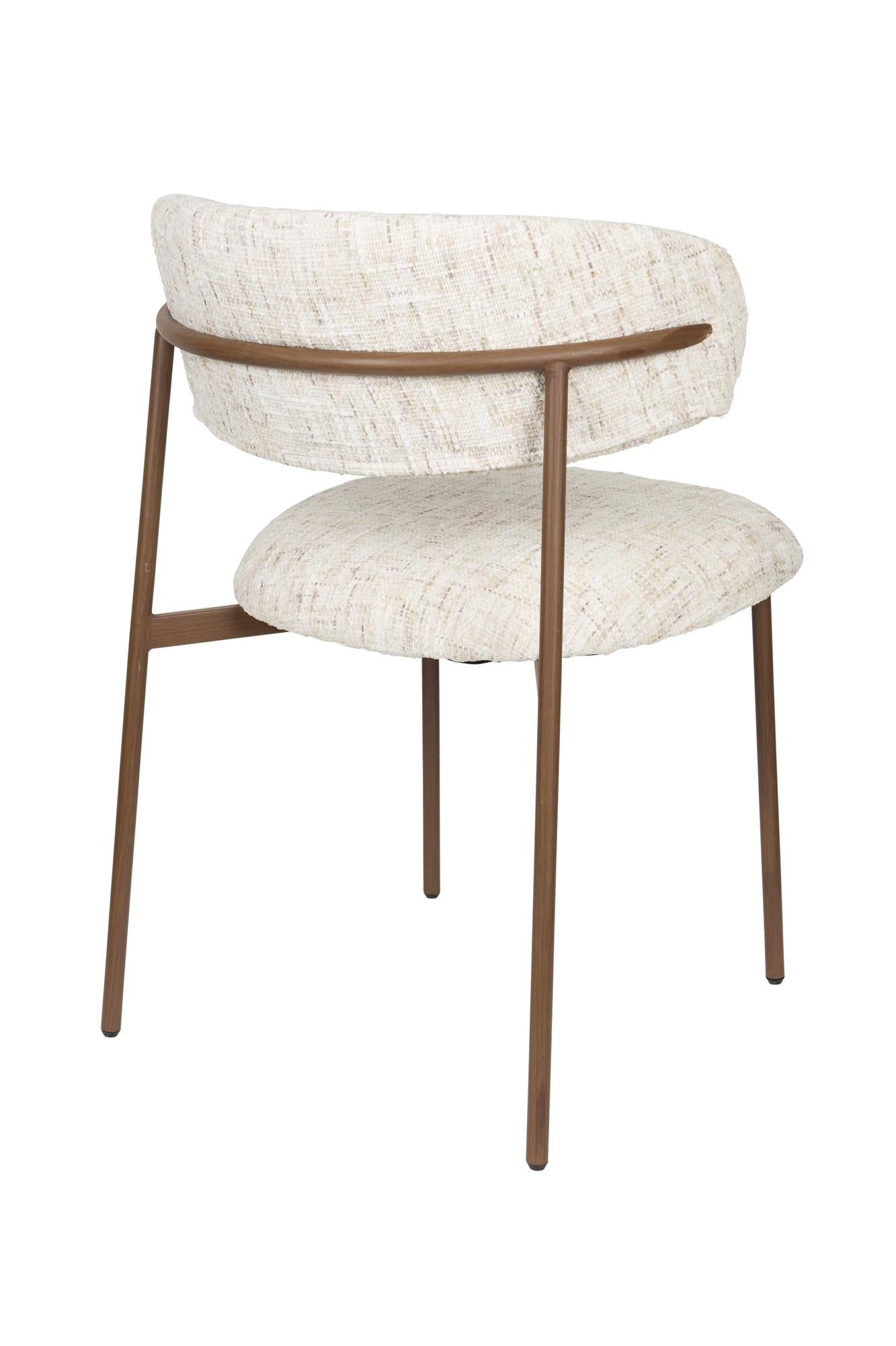 Stuhl CLAES weiß mit braunem Gestell