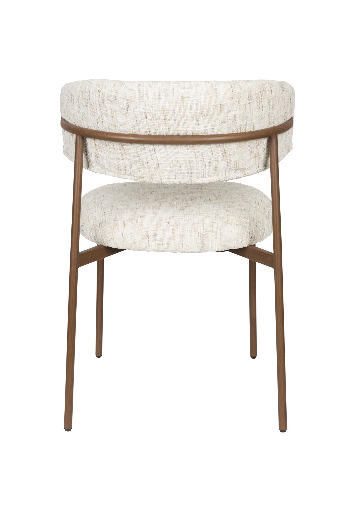 Stuhl CLAES weiß mit braunem Gestell