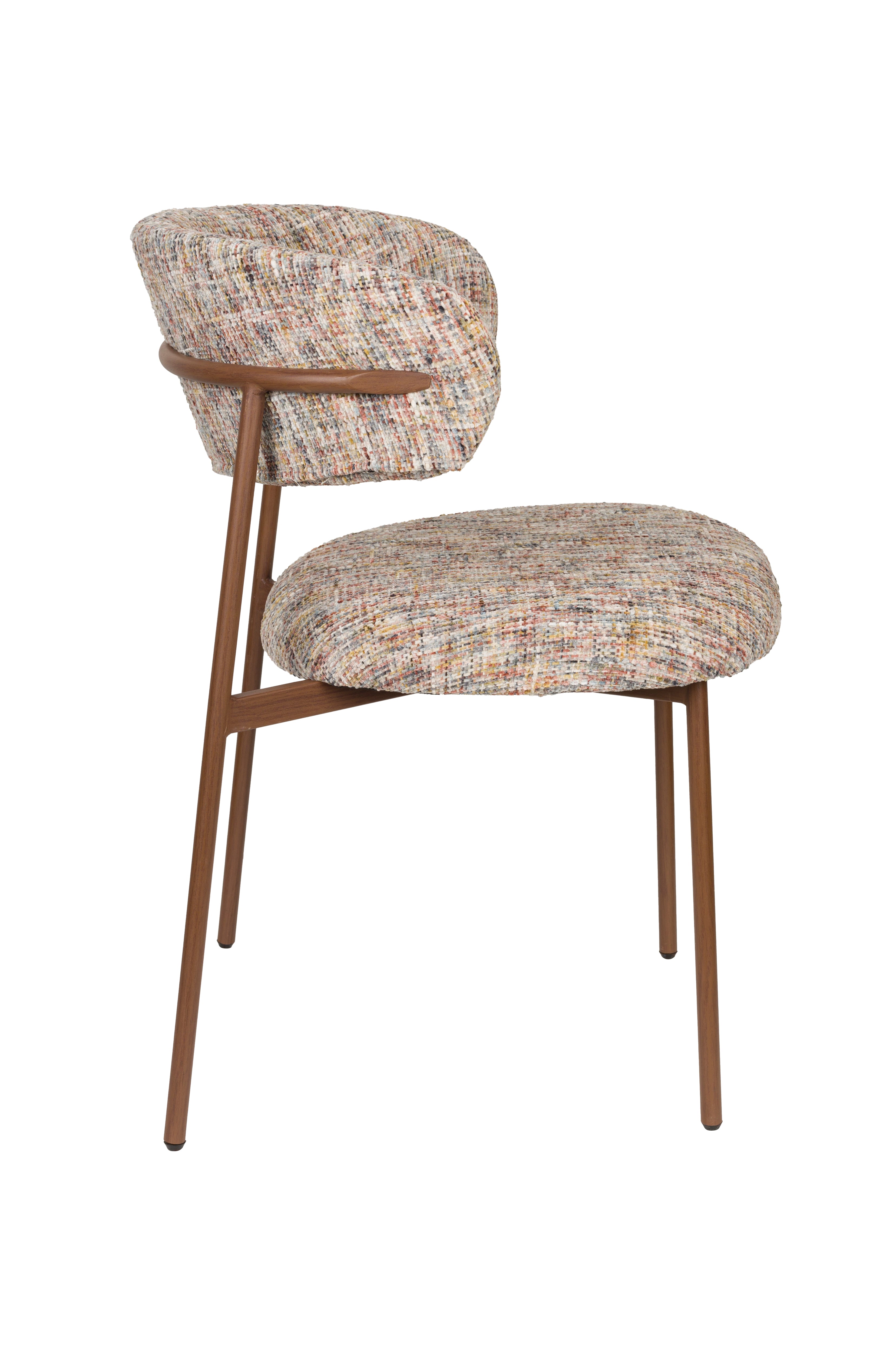 Stoel CLAES beige melange met bruine basis