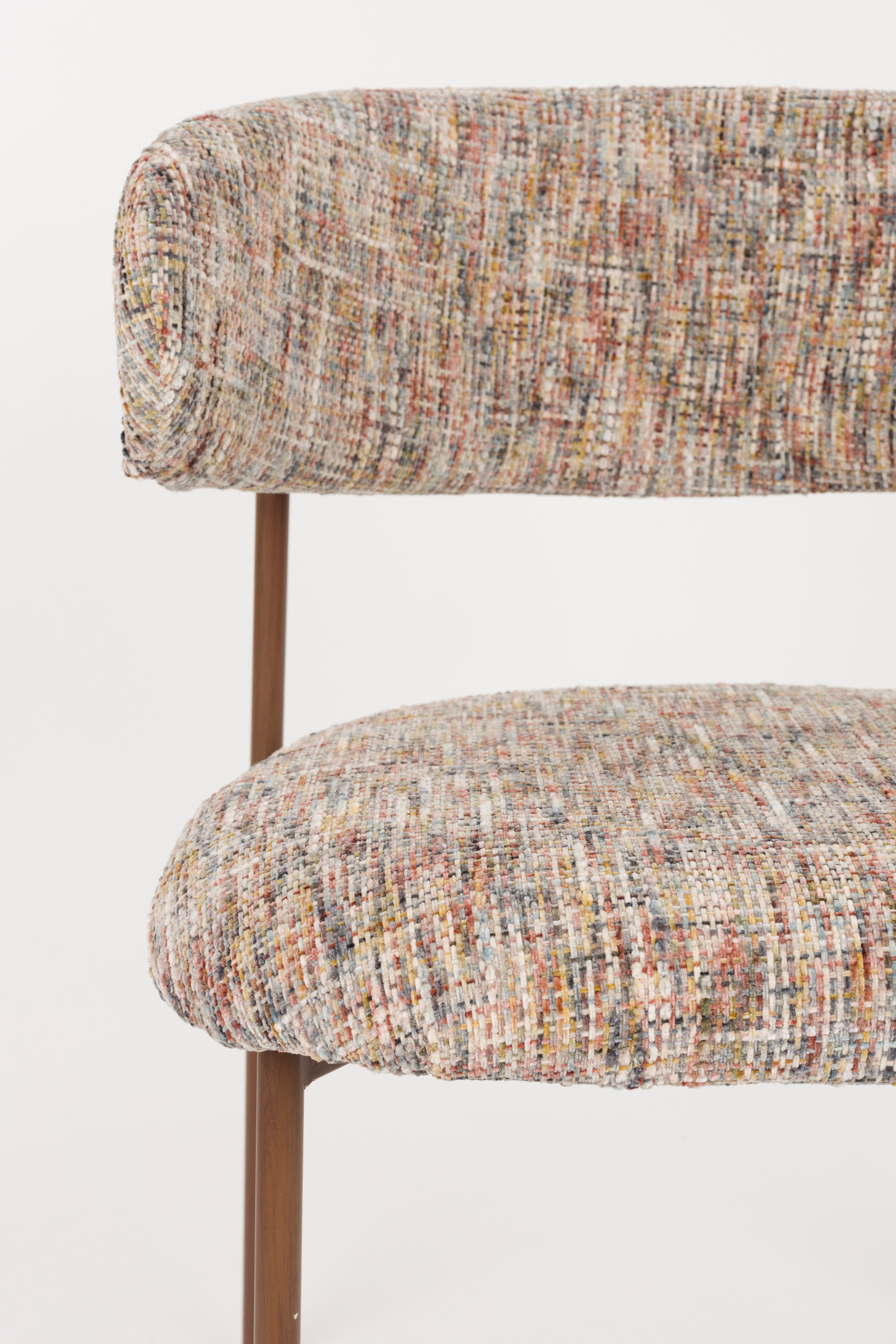 Stoel CLAES beige melange met bruine basis