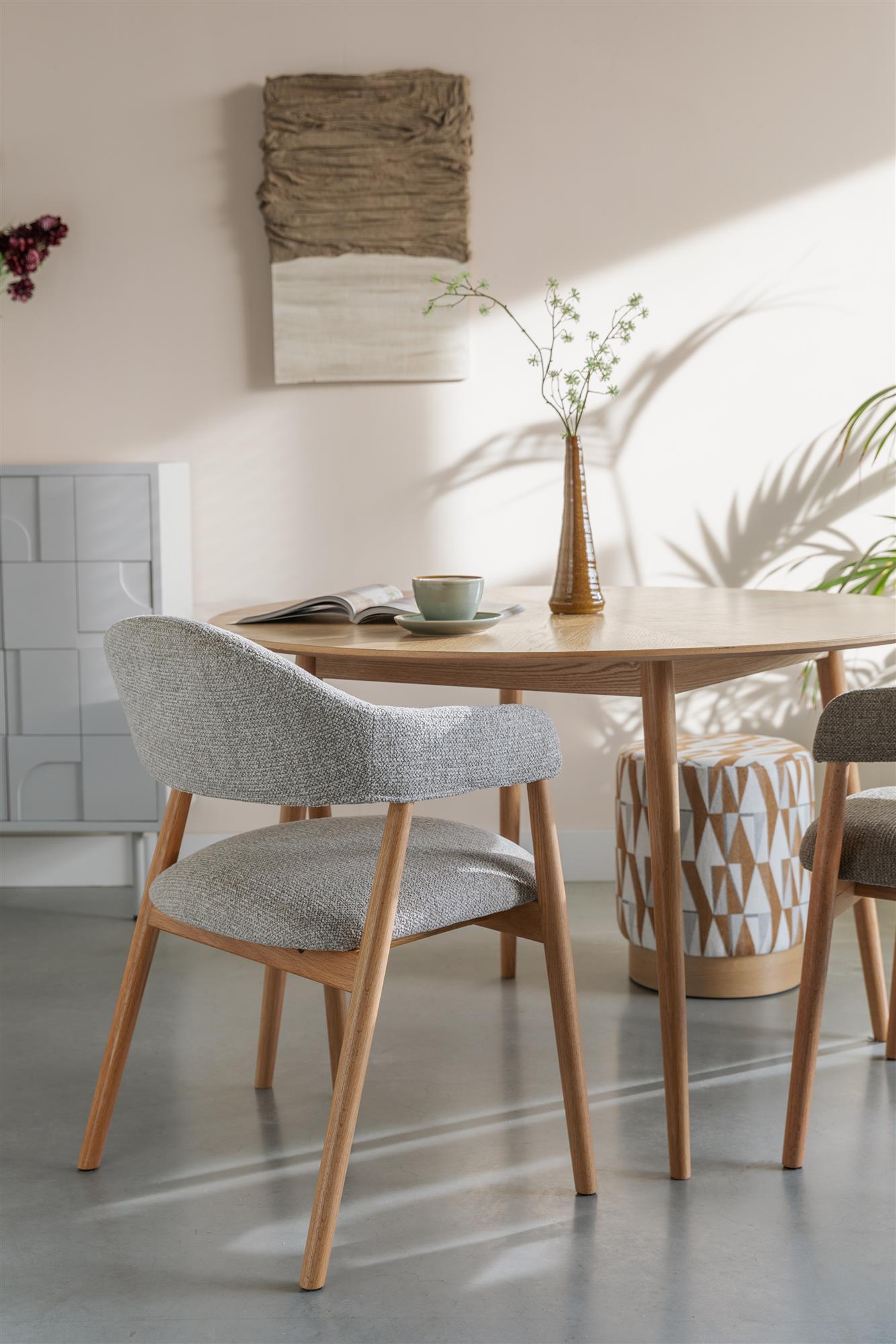 Stuhl INDY hellbraun mit Holzgestell