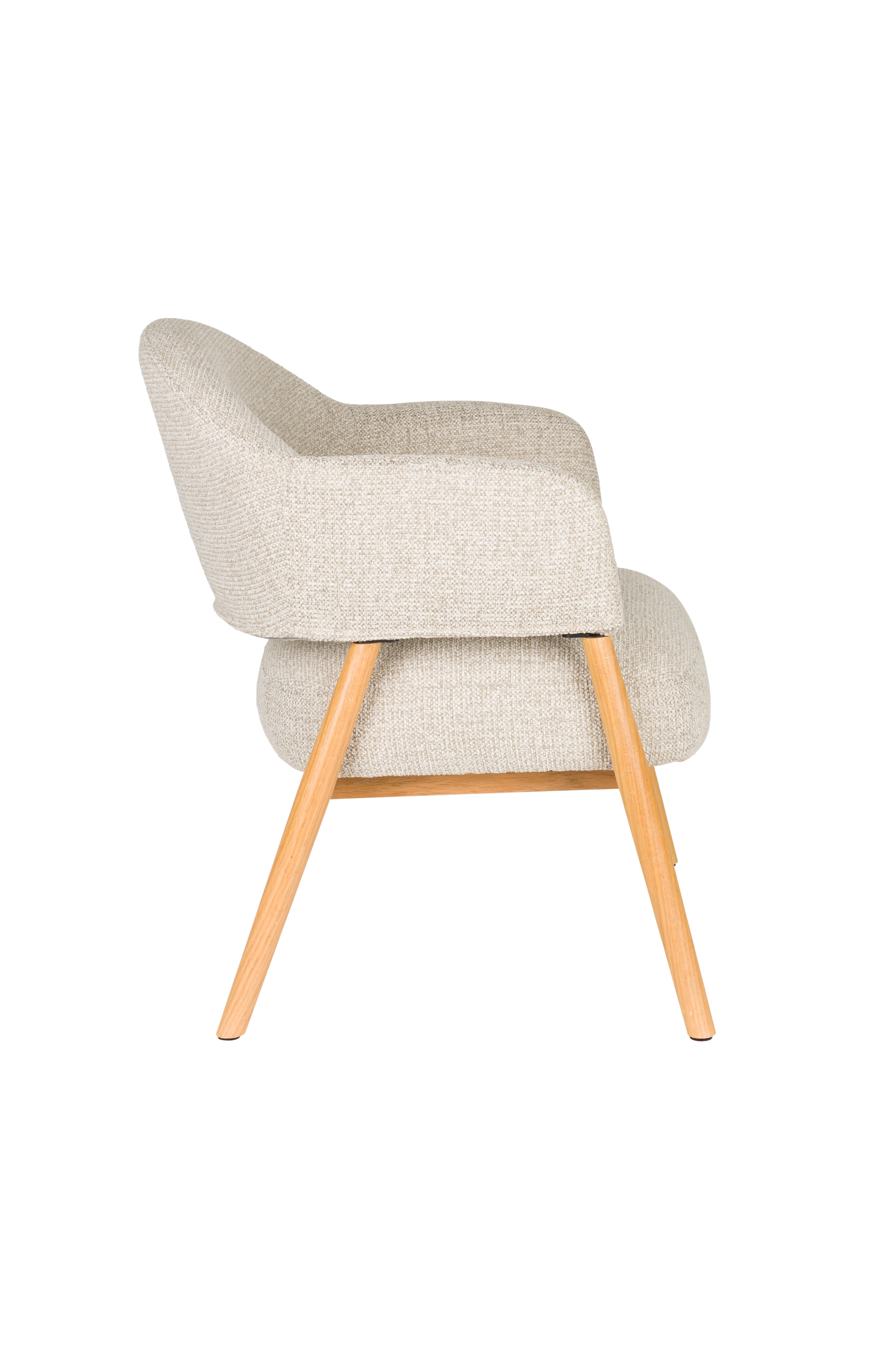 INDY beige armchair with wooden base