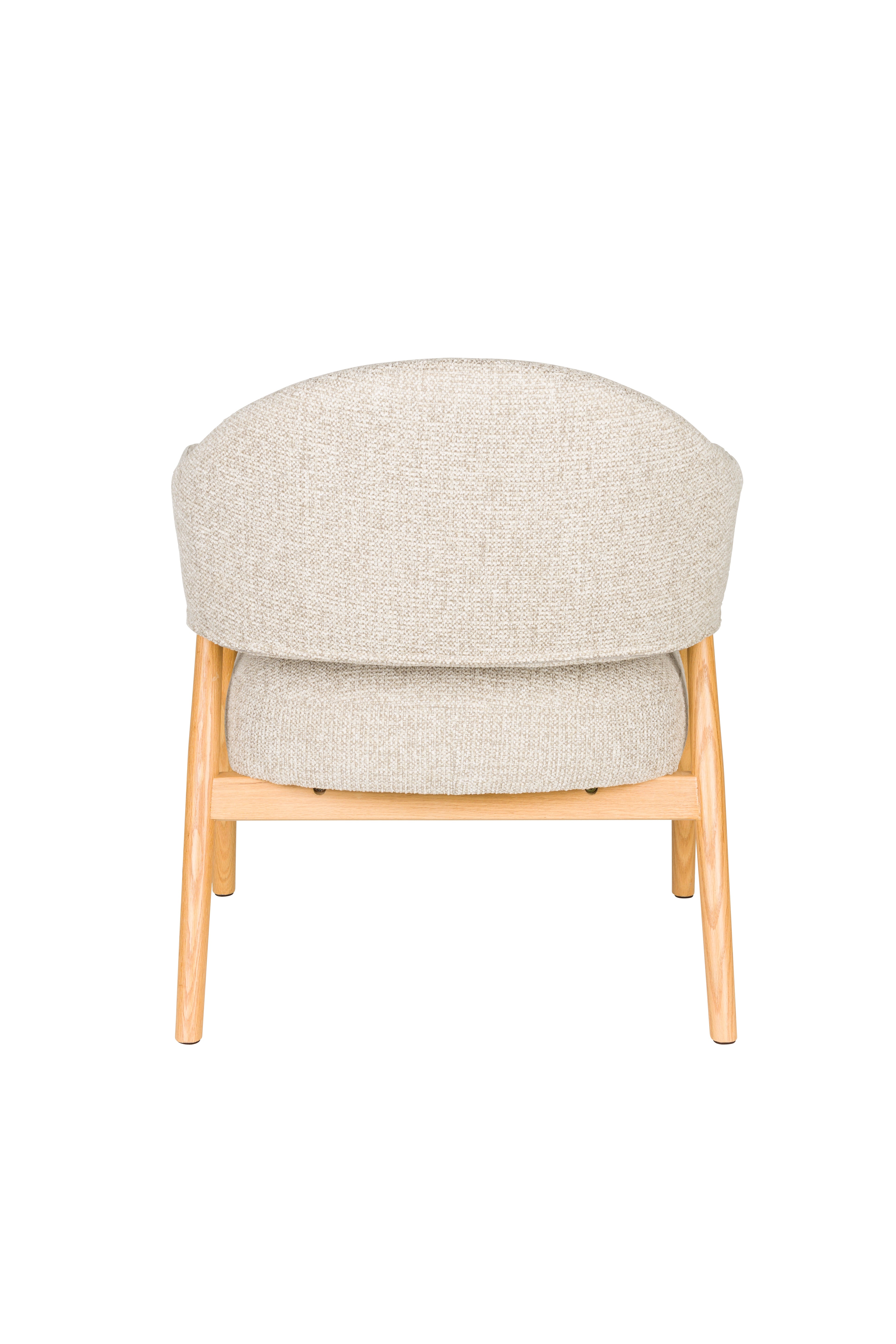 INDY beige armchair with wooden base