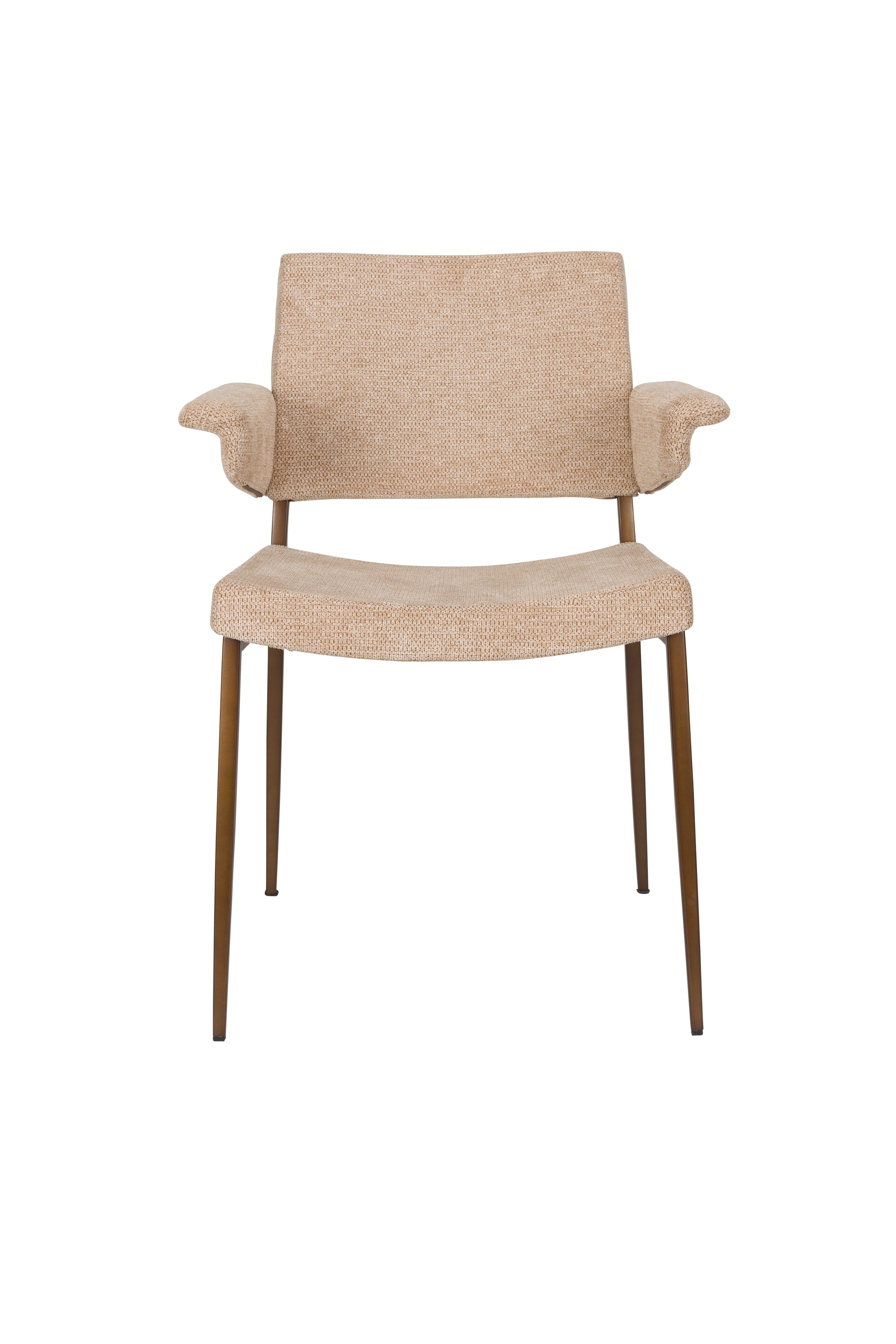 Stuhl PORTLAND beige mit braunem Gestell