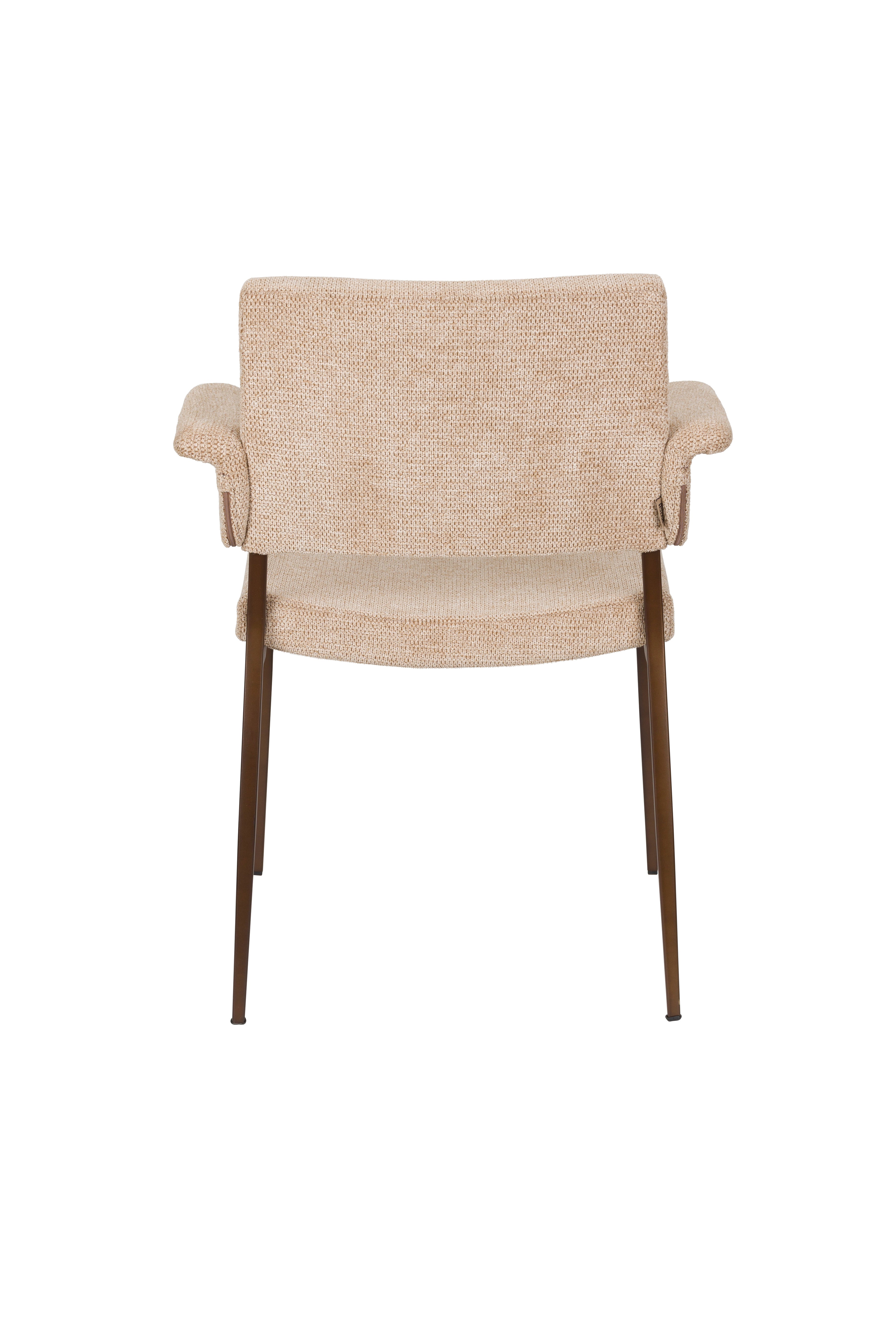 Stuhl PORTLAND beige mit braunem Gestell