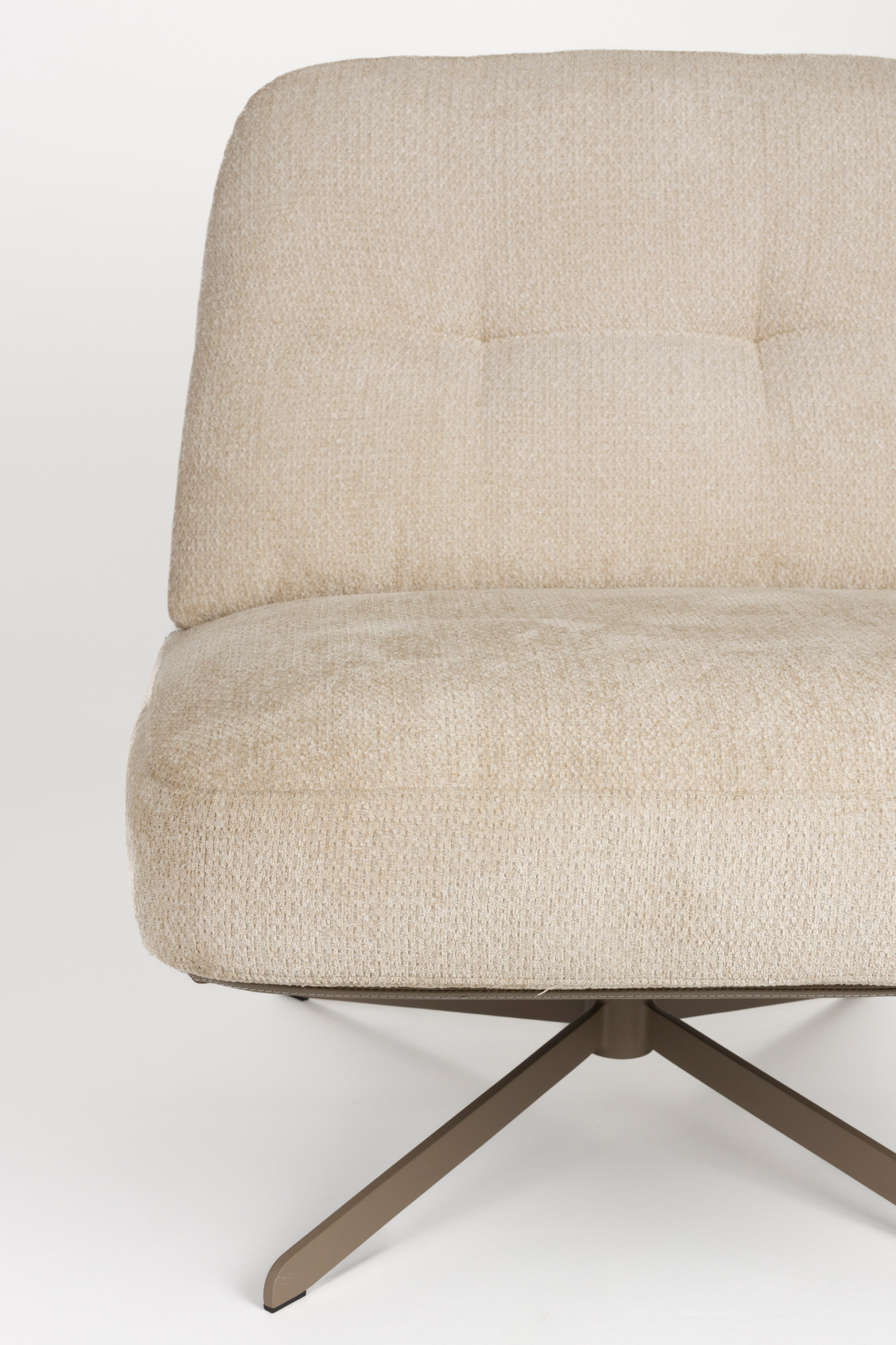 Sessel BENJAMIN beige Kunstleder mit beigem Fußteil