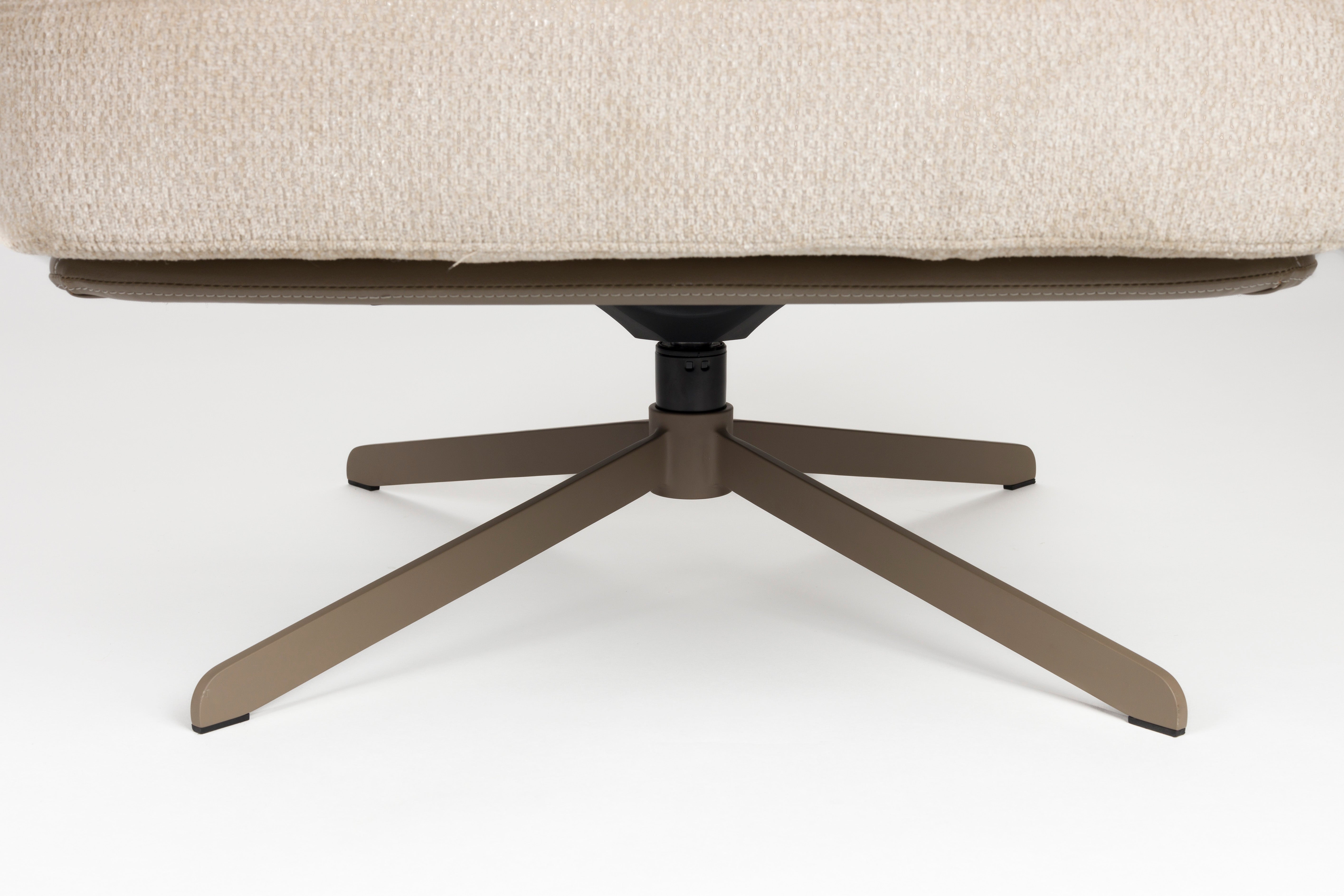 Sessel BENJAMIN beige Kunstleder mit beigem Fußteil