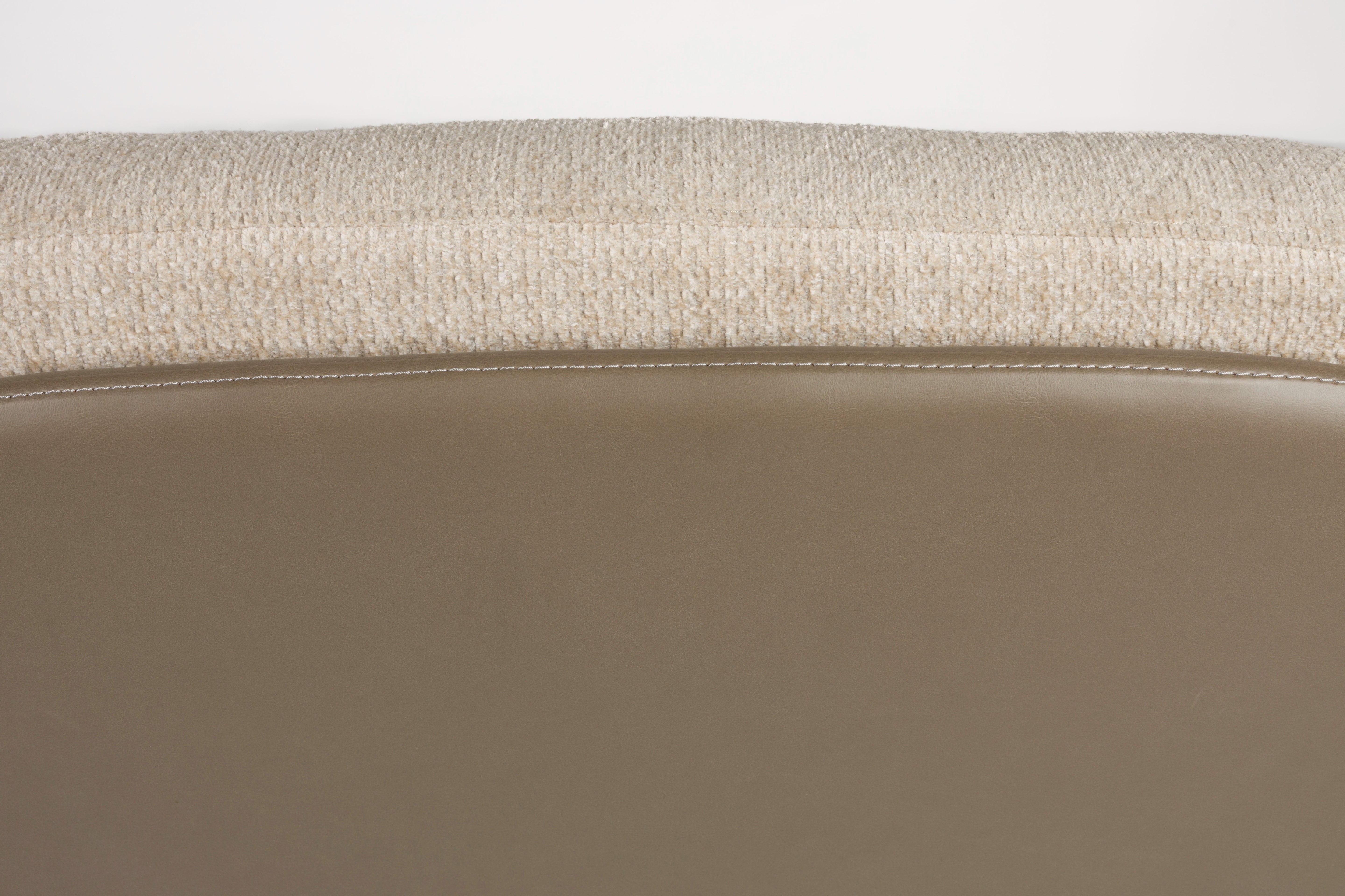 Sessel BENJAMIN beige Kunstleder mit beigem Fußteil