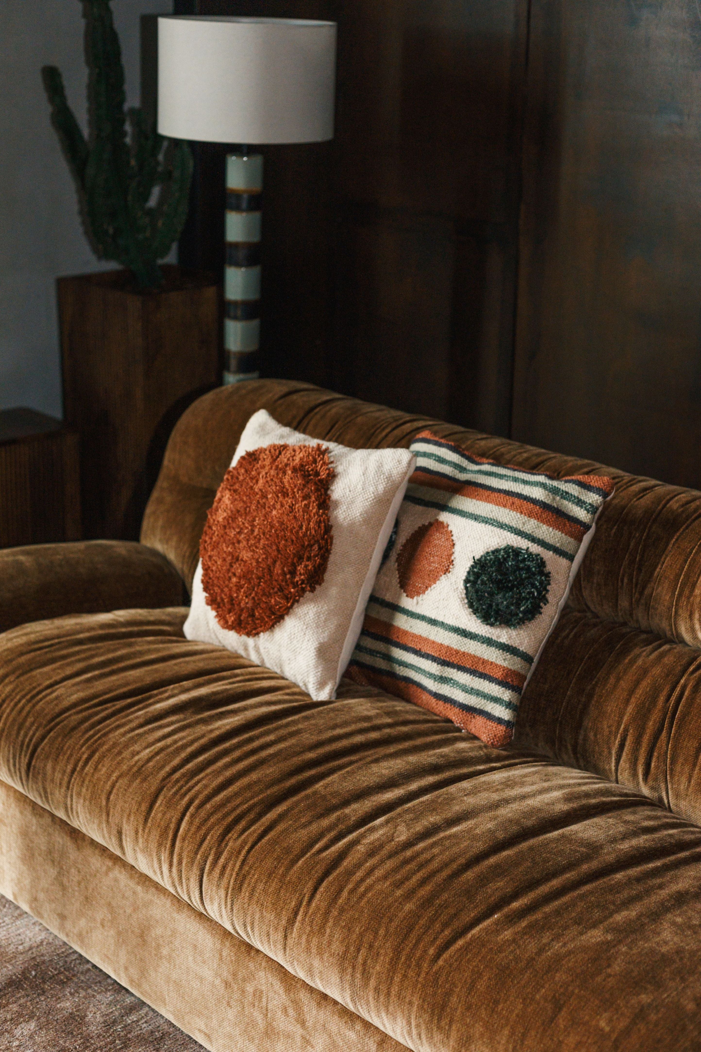 Sofa DOUGLAS cognackleurig fluweel