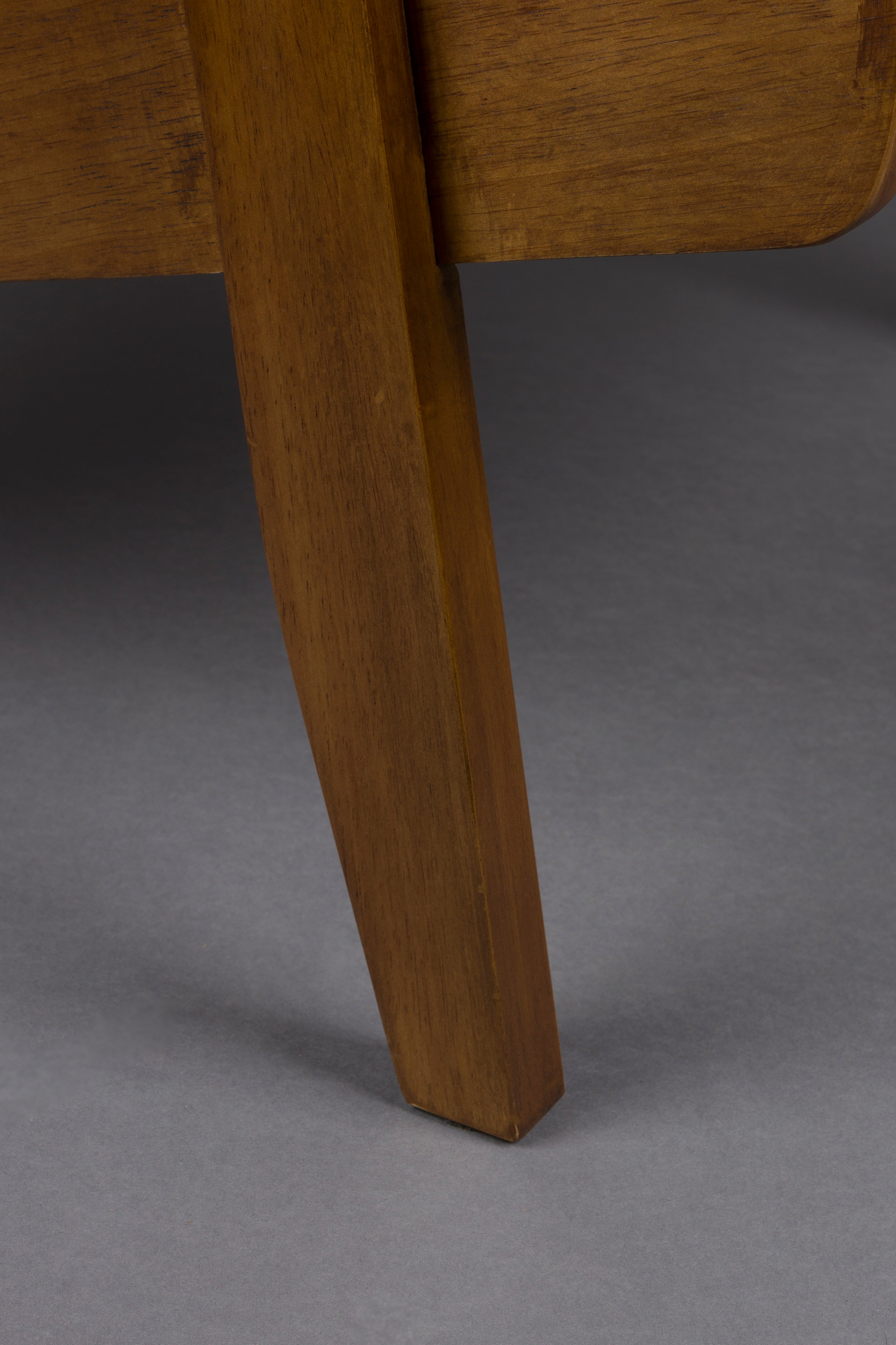 WASHINGTON armchair in beige with a wooden base