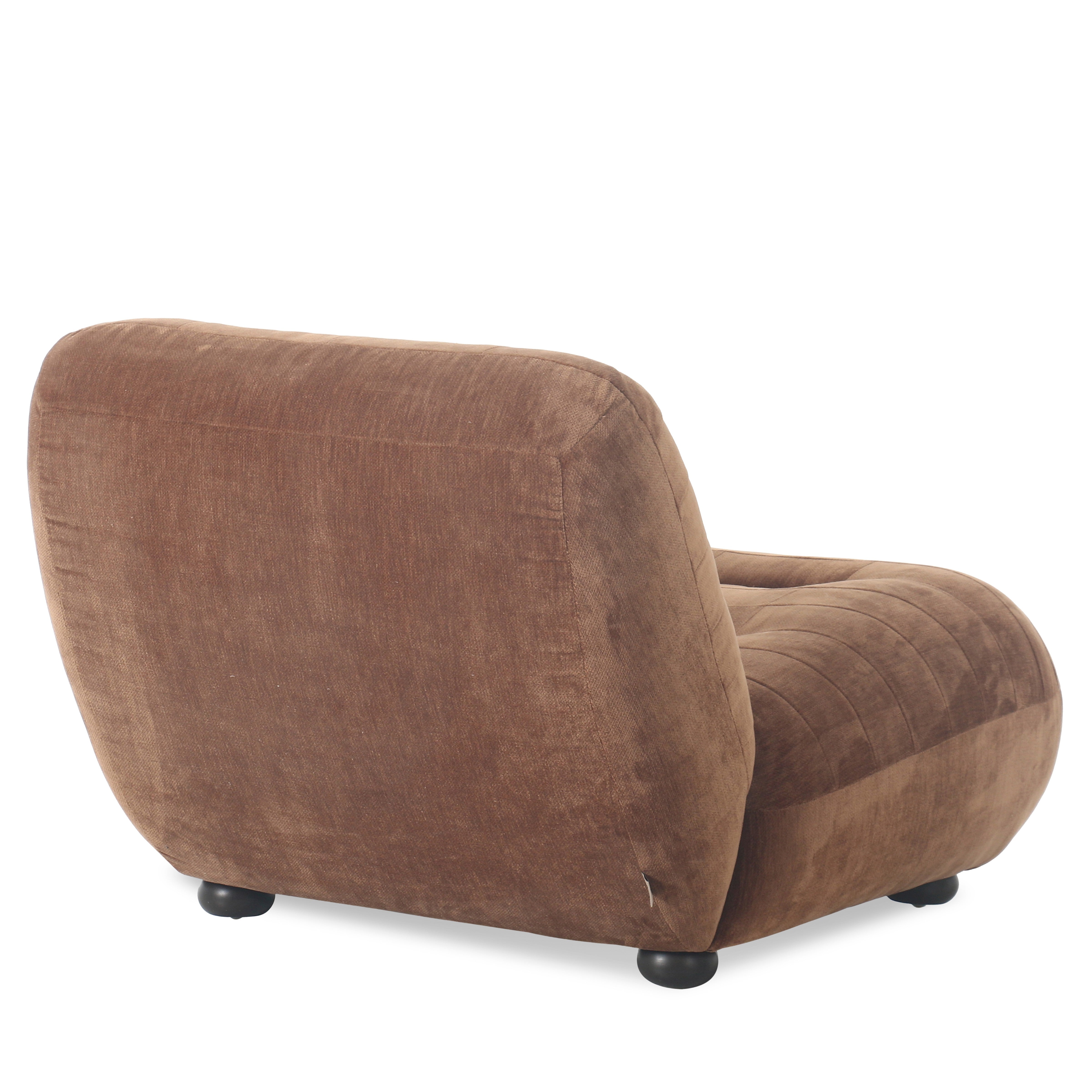 Fauteuil WYATT cognac fluweel