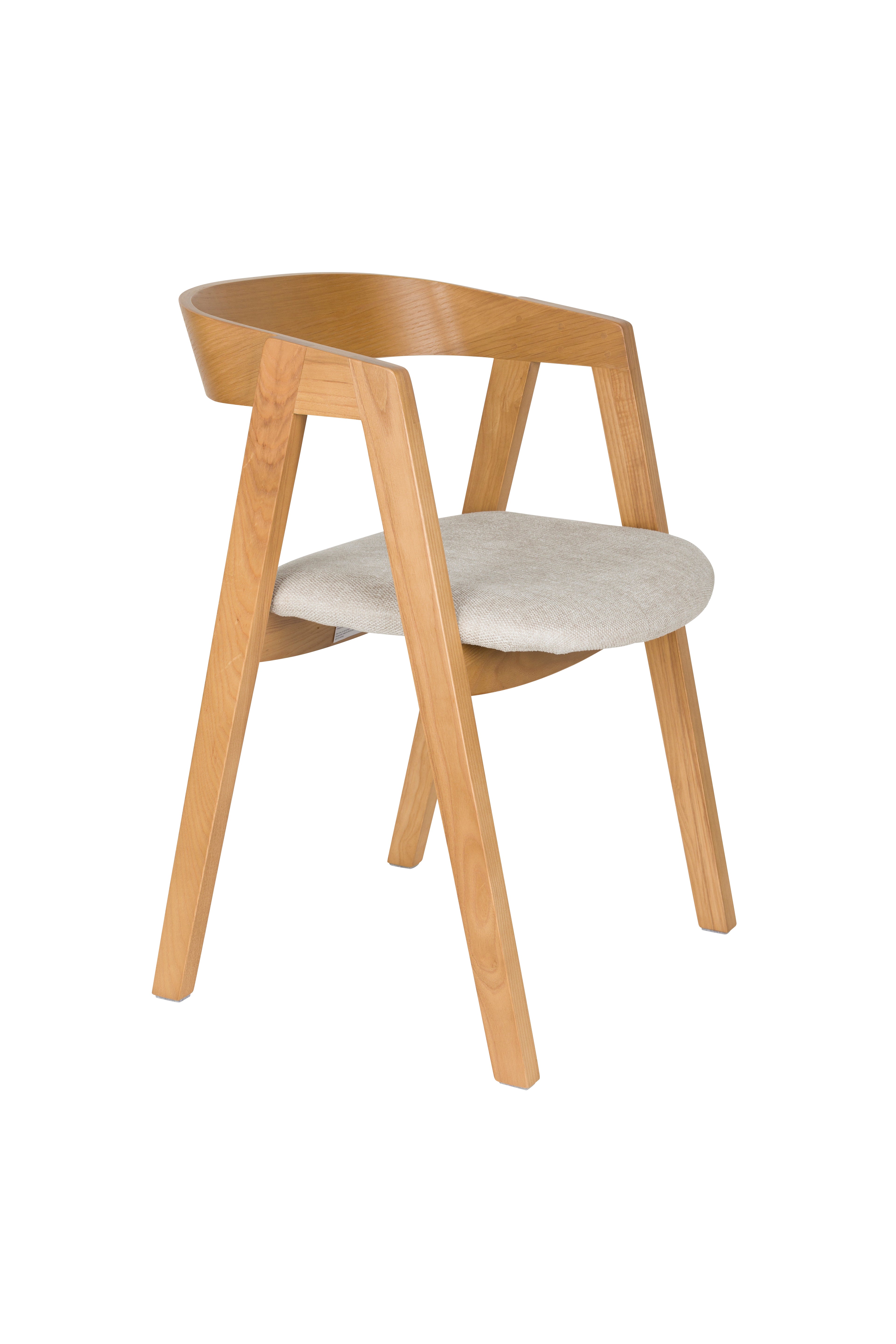 Stuhl MADS aus Eschenholz mit beigem Sitz