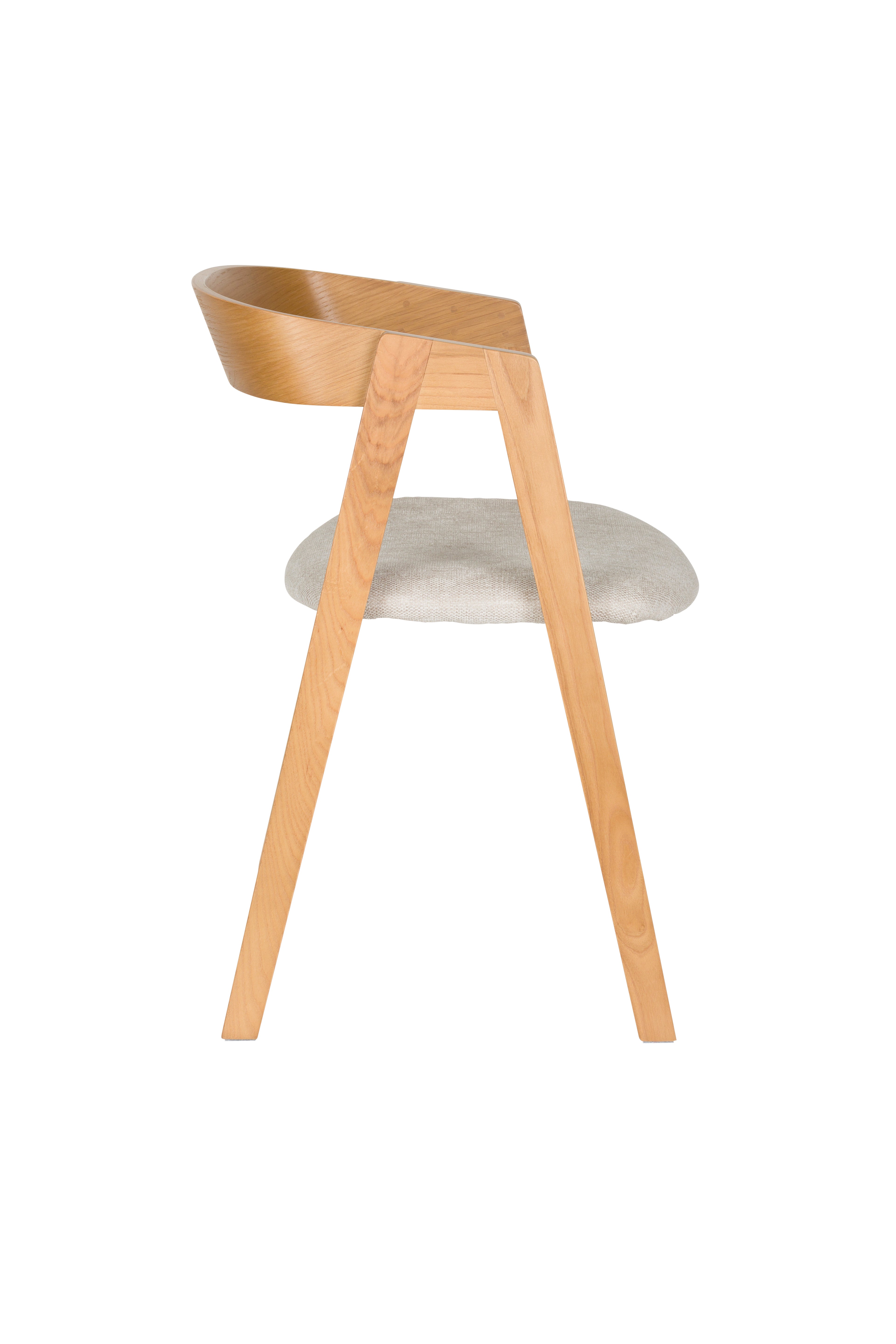 Stuhl MADS aus Eschenholz mit beigem Sitz