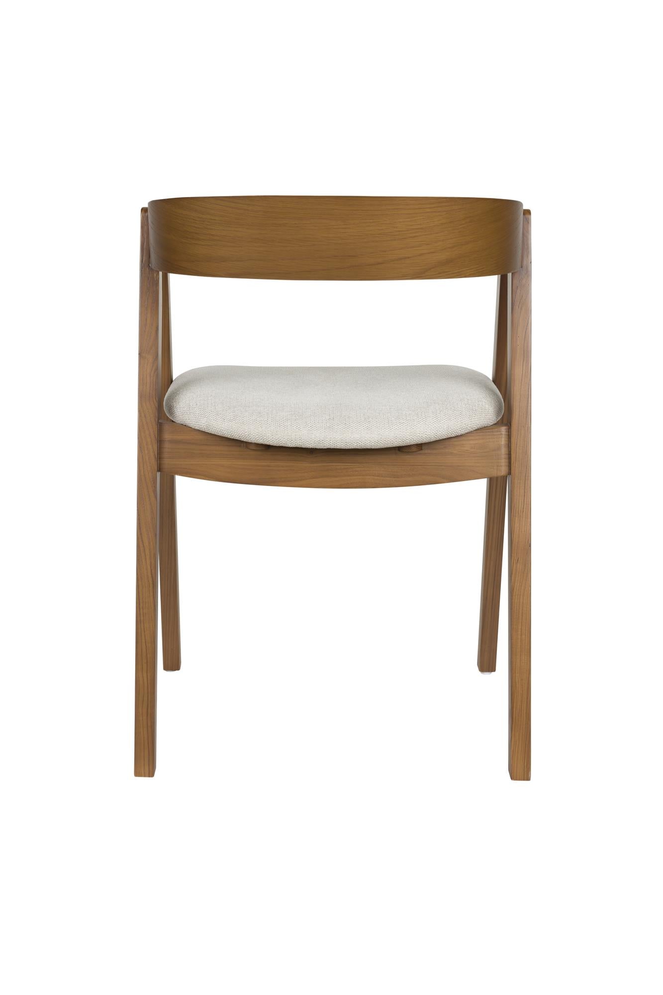 Stoel MADS donkerbruin met een beige zitting